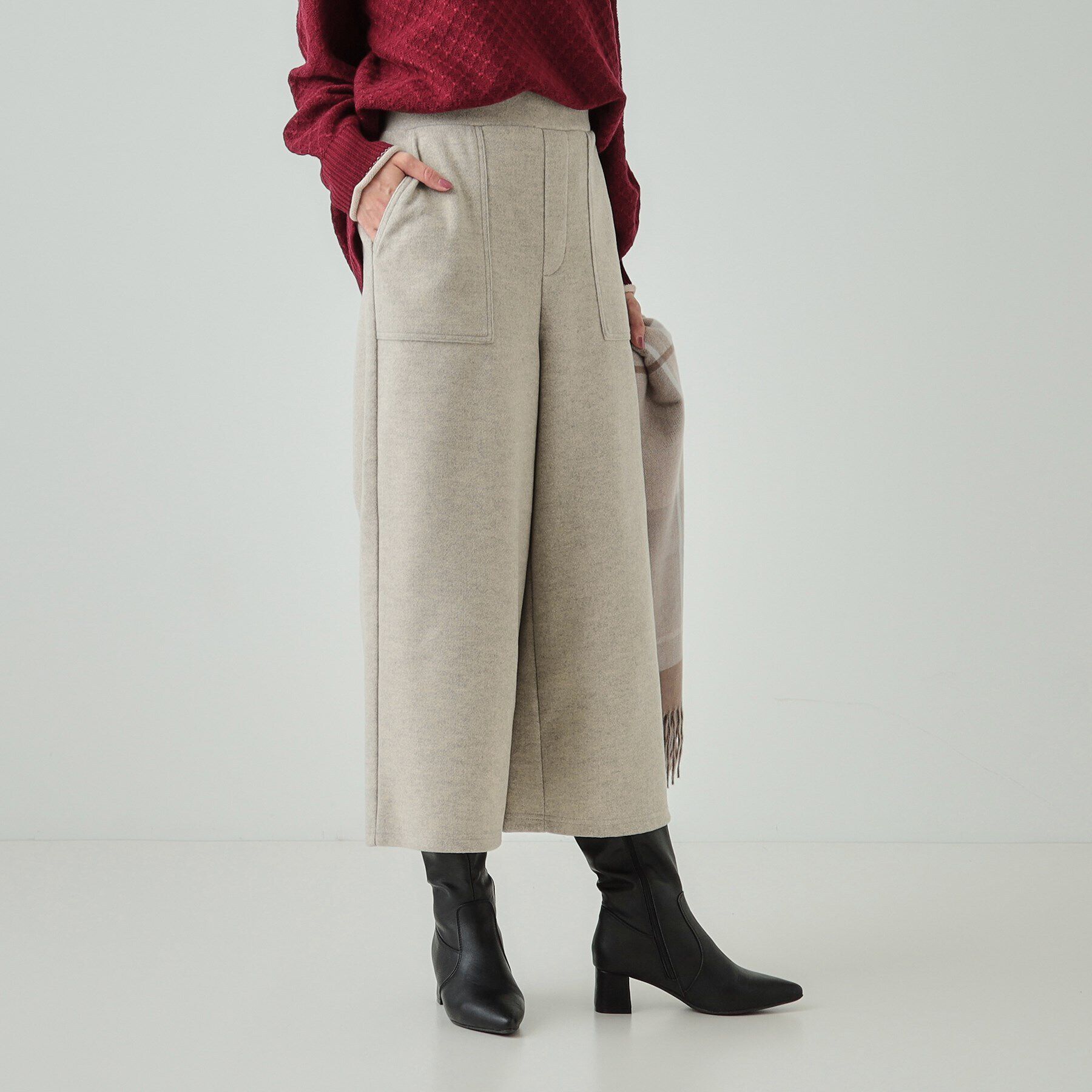 SHOO･LA･RUE「【あったか】きれいめ ベイカーガウチョパンツ」|その他|