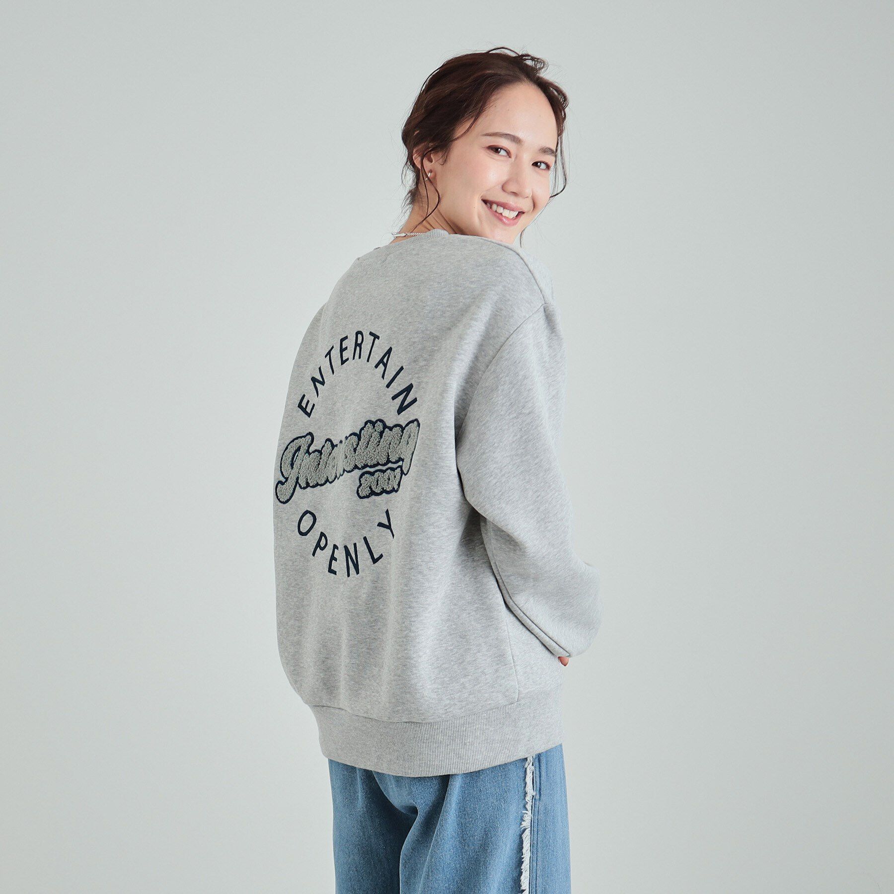 SHOO･LA･RUE「【洗える/S-LL/SHOO WARM】あったか裏起毛 刺繍アソートスウェット」|パーカー|