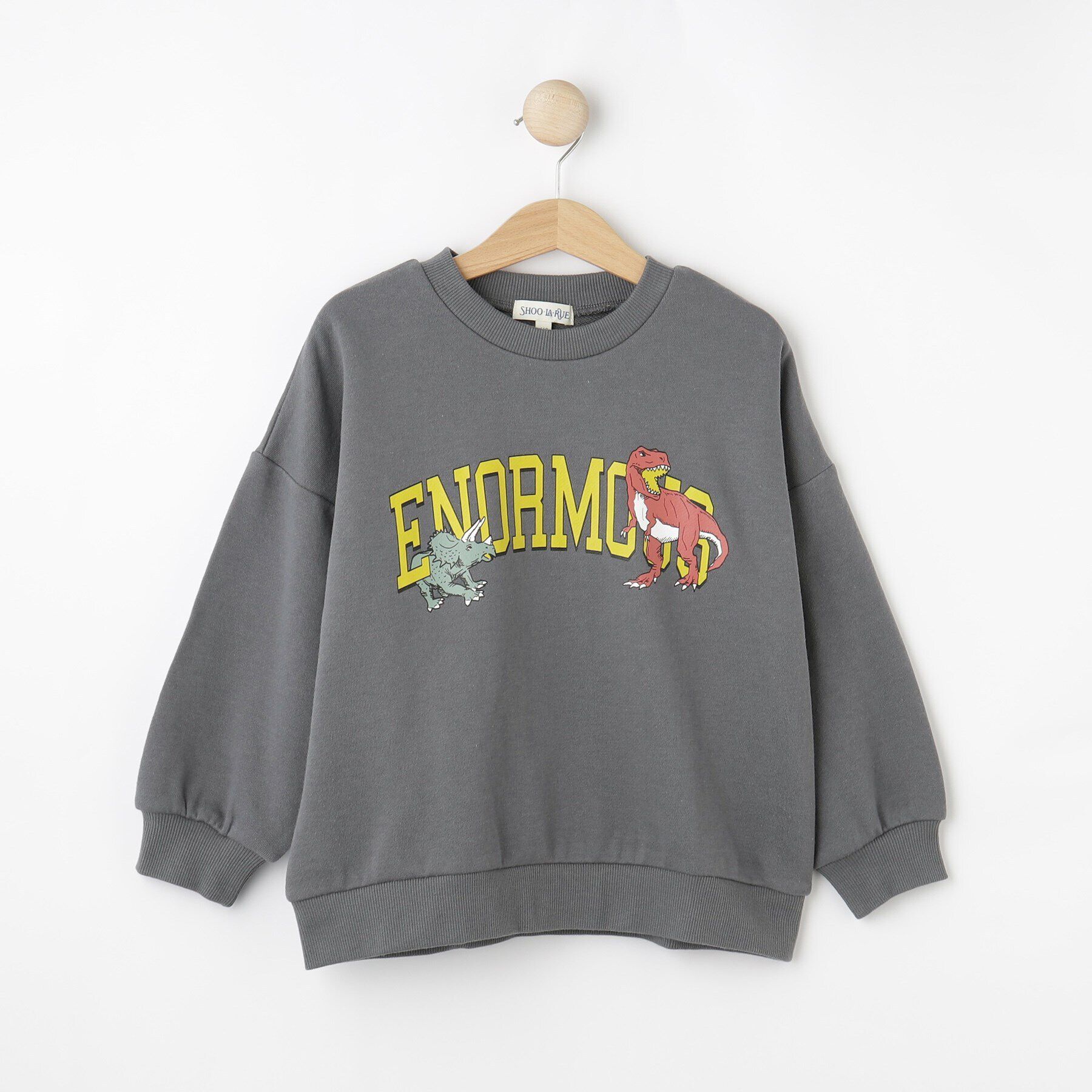 SHOO･LA･RUE「【100-120cm/洗える/兄妹リンク可】コーデの主役 アソートプリントスウェット」|その他|チャコールグレー(0