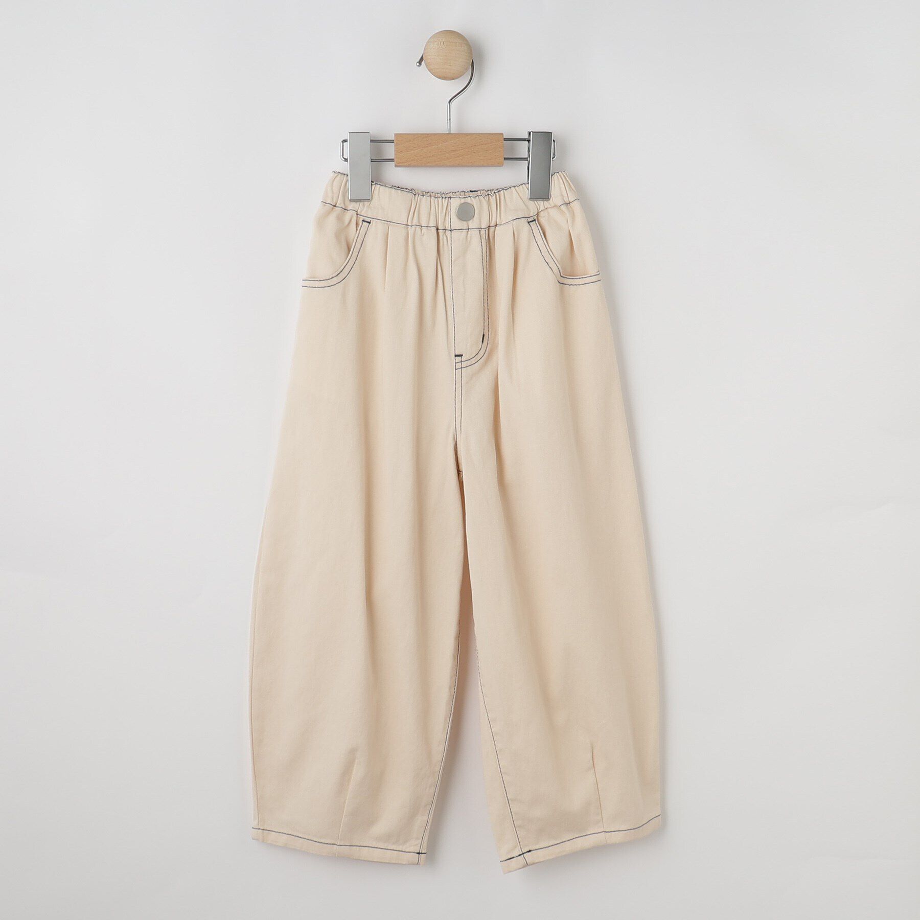 SHOO･LA･RUE「【100-150cm/洗える/男女兼用】穿くだけで旬な着こなしに アソートカーブパンツ」|その他|ライトベージュ(05