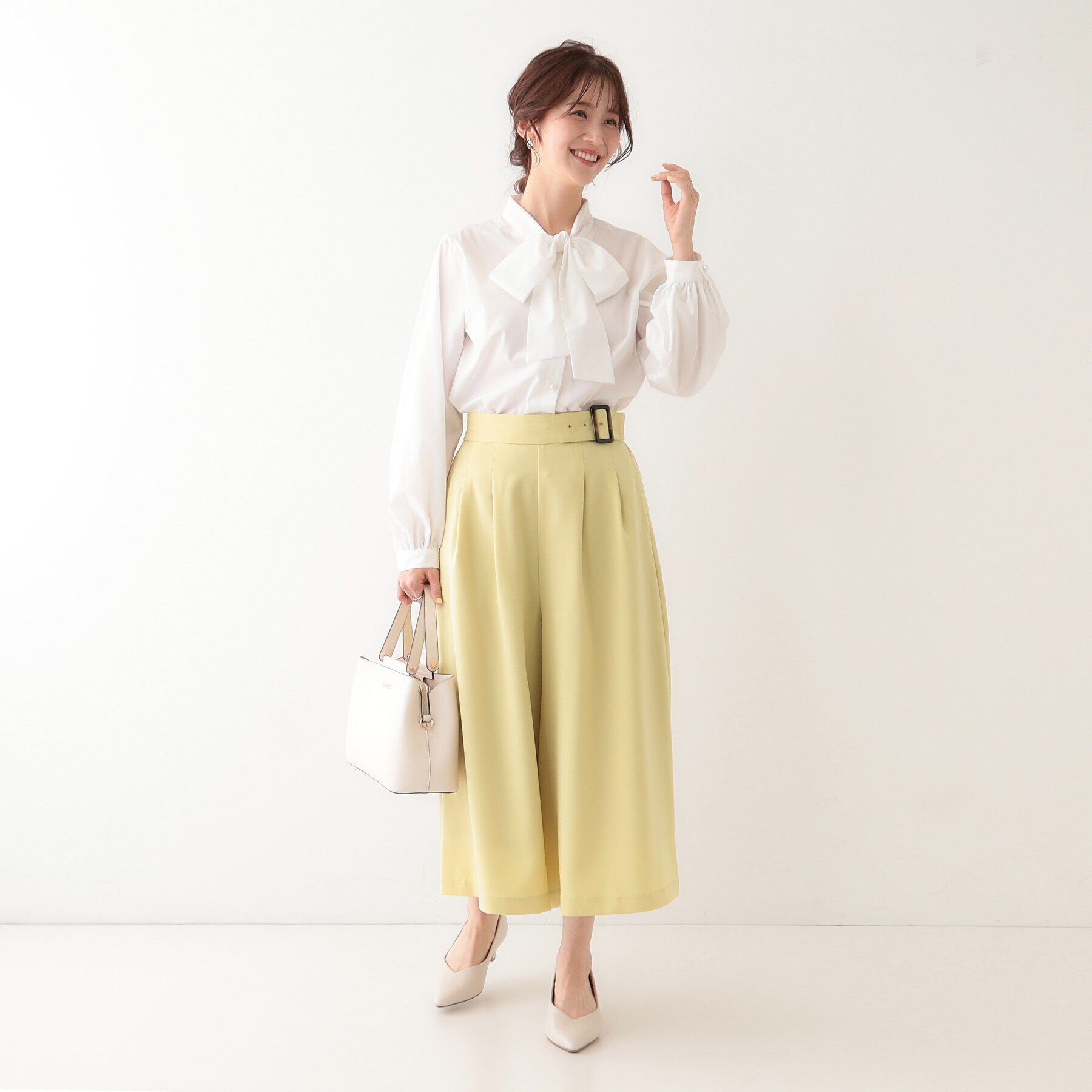 SHOO･LA･RUE「【S-LL/体型カバー】オンオフ兼用 ベルト風ガウチョパンツ」|その他|