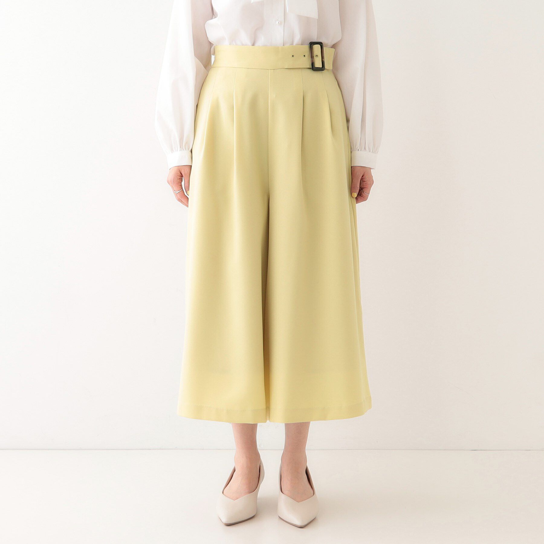 SHOO･LA･RUE「【S-LL/体型カバー】オンオフ兼用 ベルト風ガウチョパンツ」|その他|