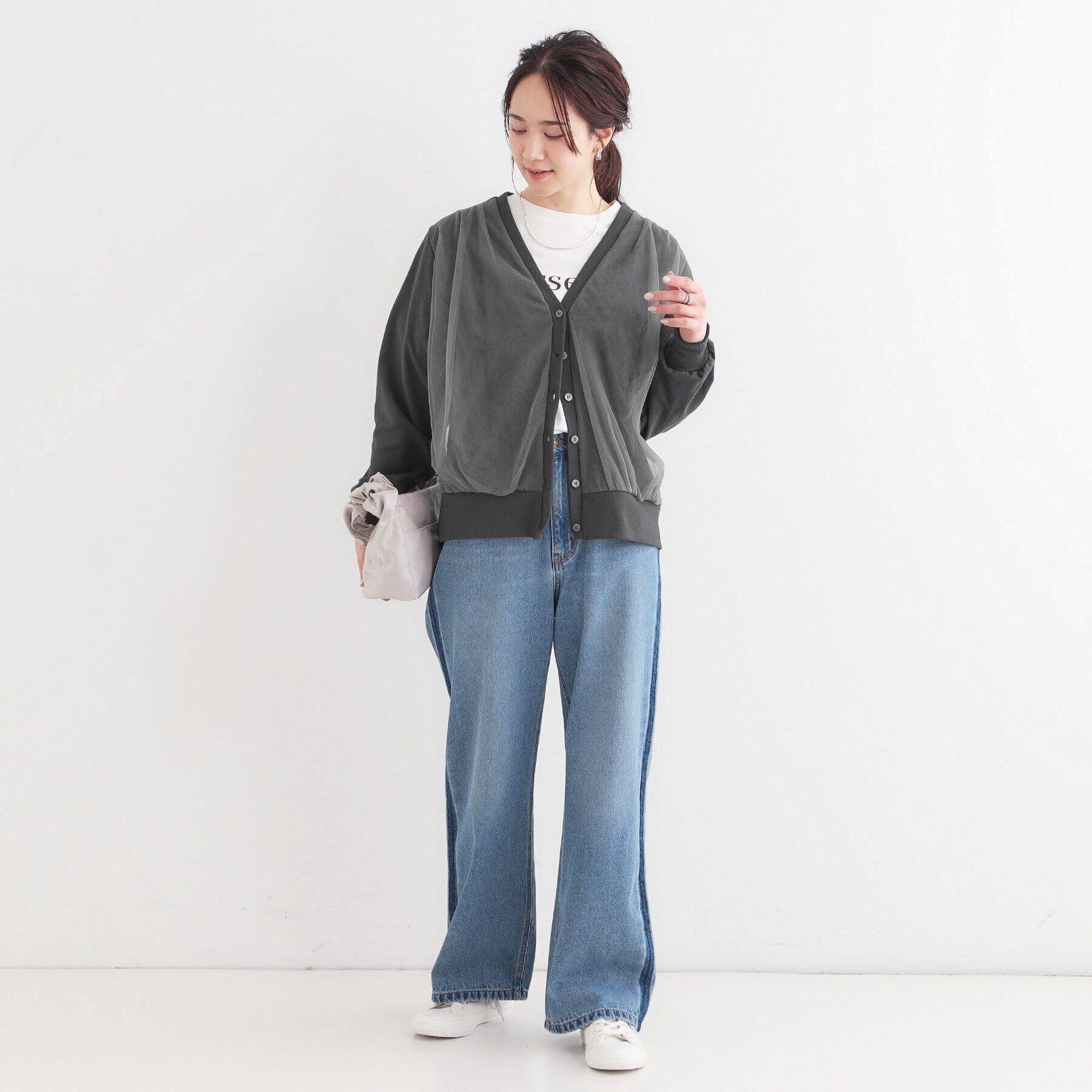 SHOO･LA･RUE「【S-LL】チュールレイヤードカーディガン」|カーディガン|