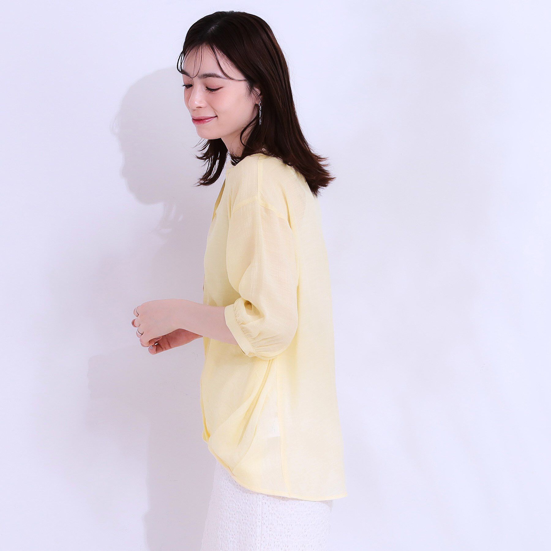 SHOO･LA･RUE「【S-LL】インせず腰回りすっきり フロントタックブラウス」|シャツ・ブラウス|