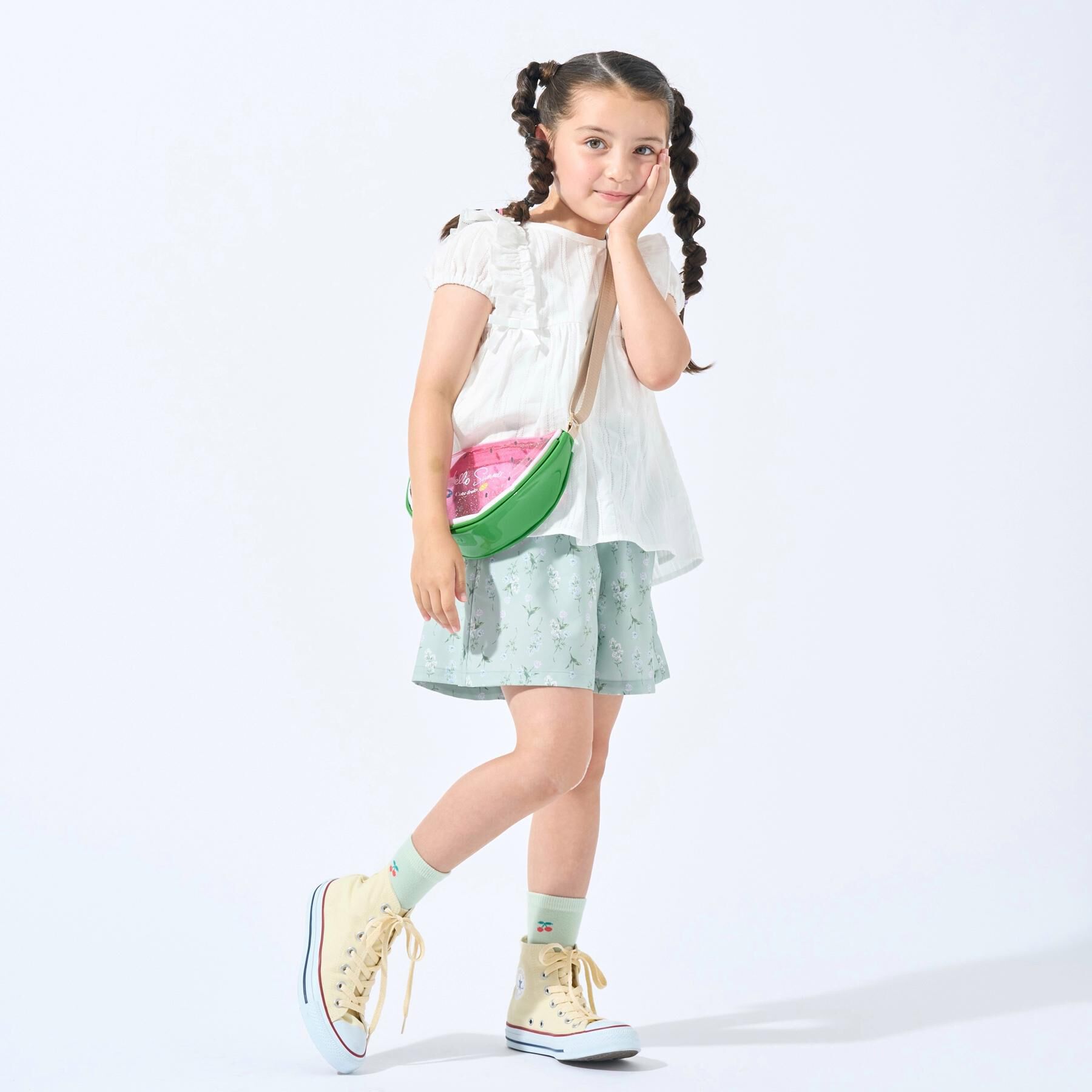 SHOO･LA･RUE「【100-120cm】コットンフリルブラウス」|シャツ・ブラウス|