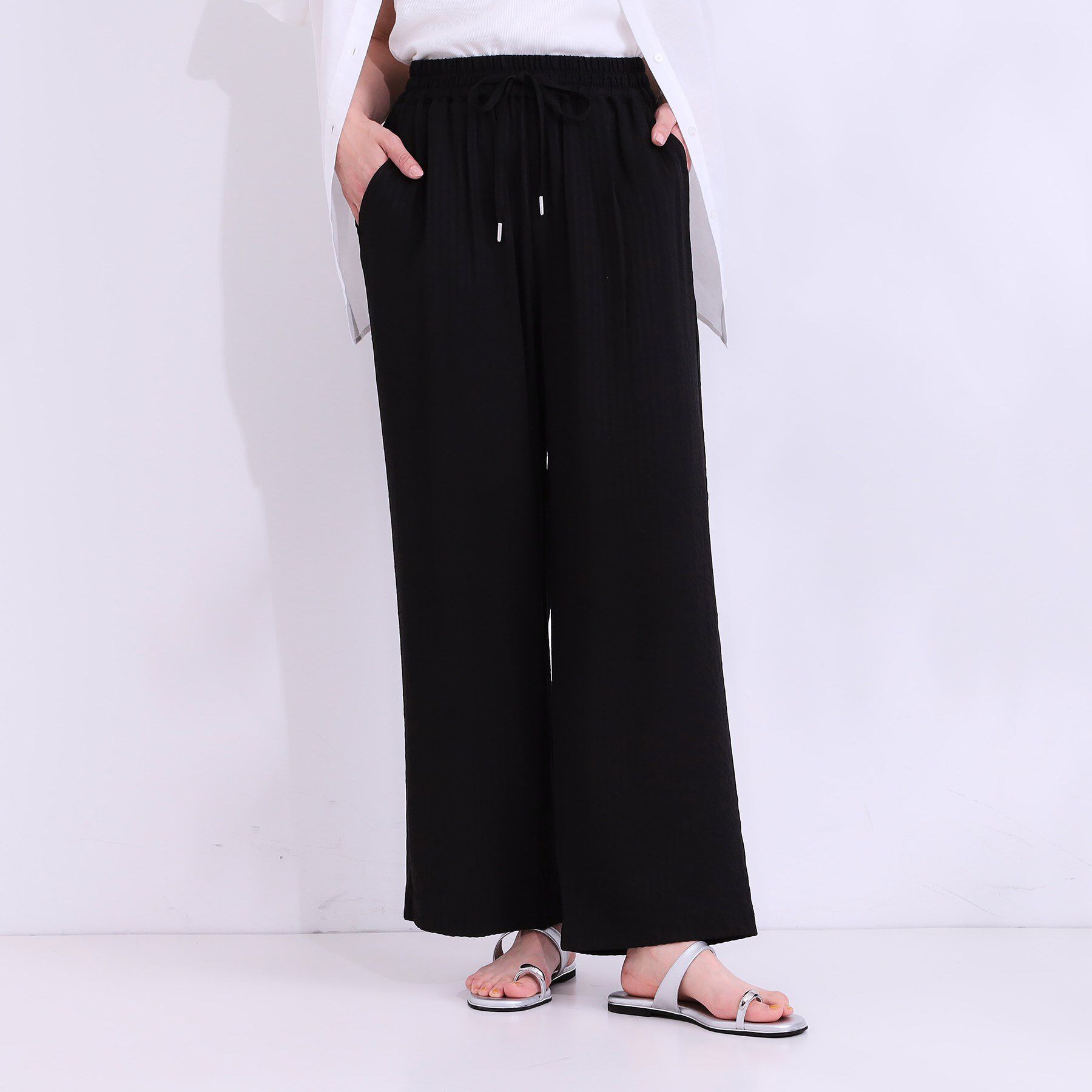 SHOO･LA･RUE「【セットアップ可能/ひんやり/吸水速乾】サッカーストライプイージーパンツ」|その他|