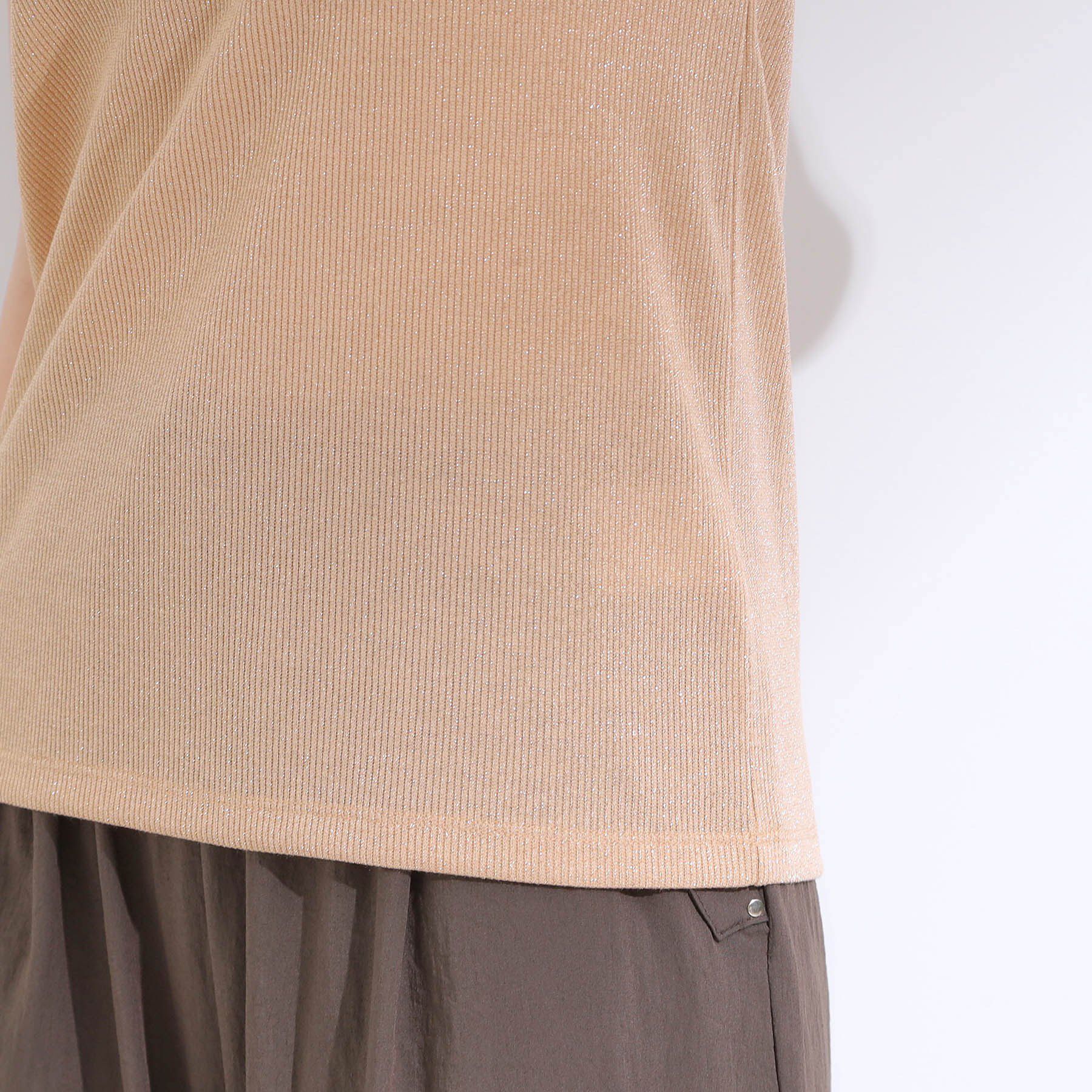 SHOO･LA･RUE「【S-LL】大人のラメ感 テレコ半袖トップス」|Tシャツ・カットソー|