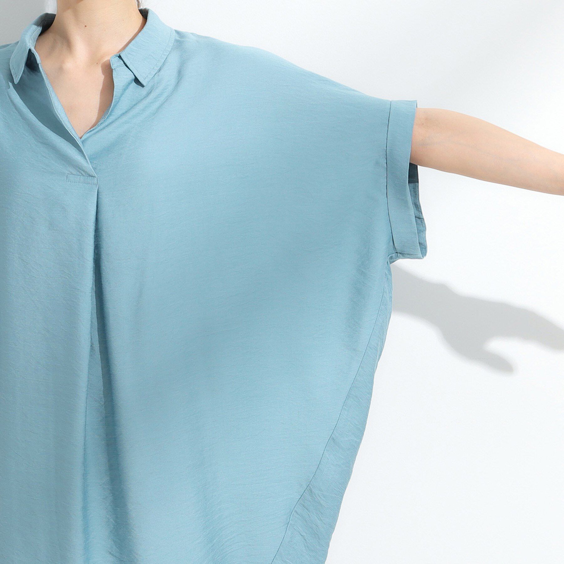 SHOO･LA･RUE「【ひんやり/S-LL】すっきりきれいに体型カバー コクーンシルエットワンピース」|チュニック|