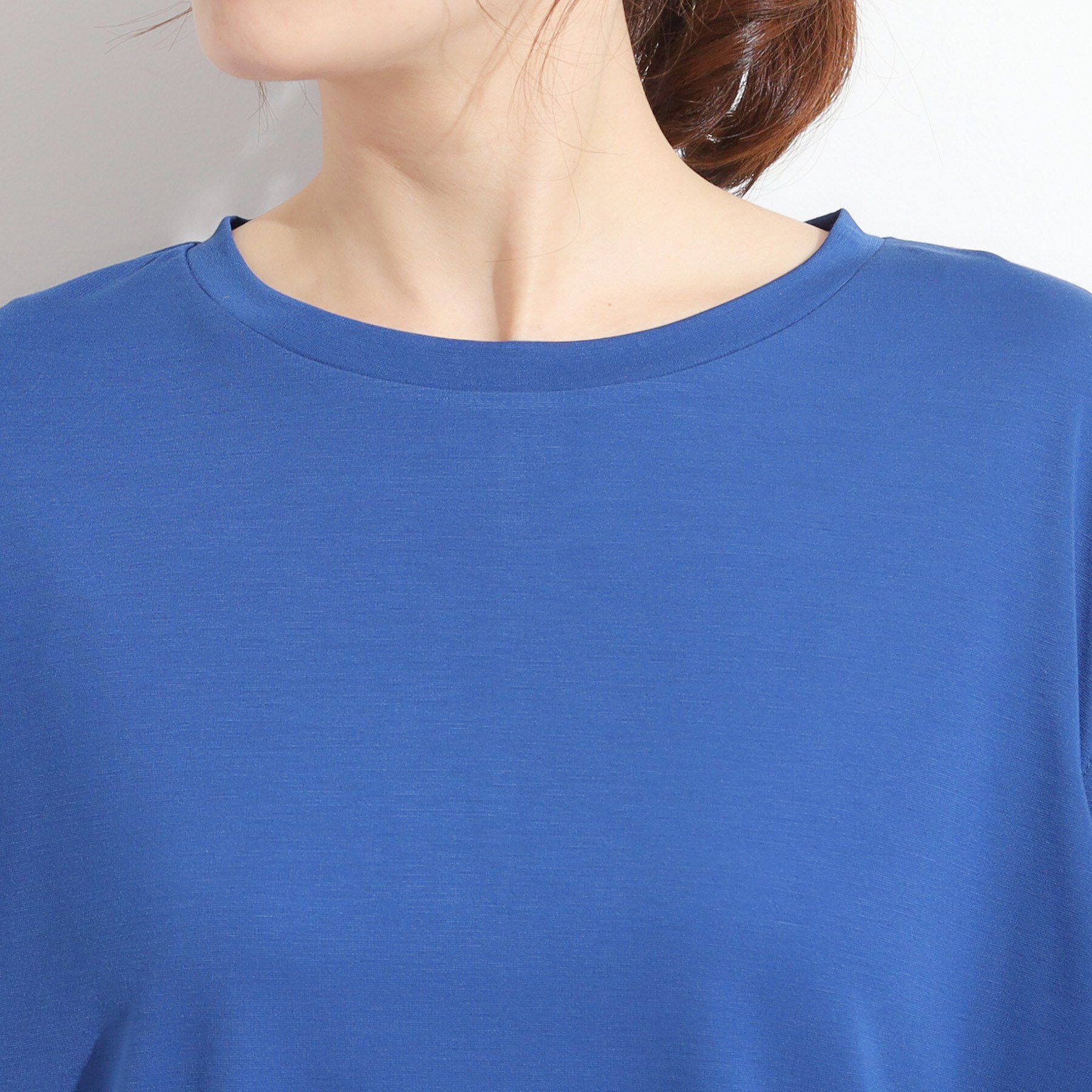 SHOO･LA･RUE「【S-LL/ひんやり/UV】二の腕をきれいにカバー ショルダータックトップス」|Tシャツ・カットソー|