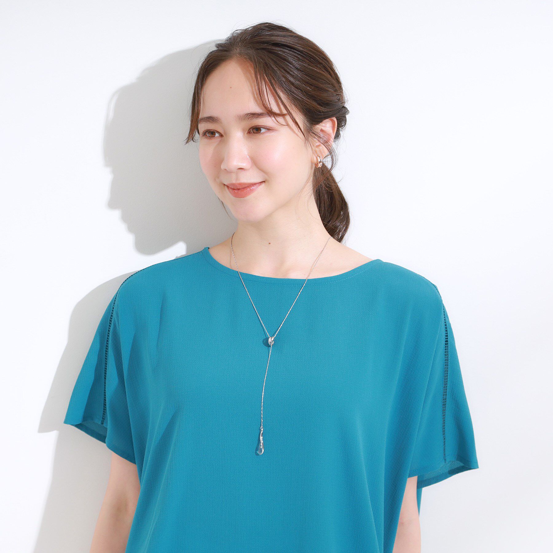 SHOO･LA･RUE「【2WAY】リング＆クリアドロップネックレス」|ネックレス|