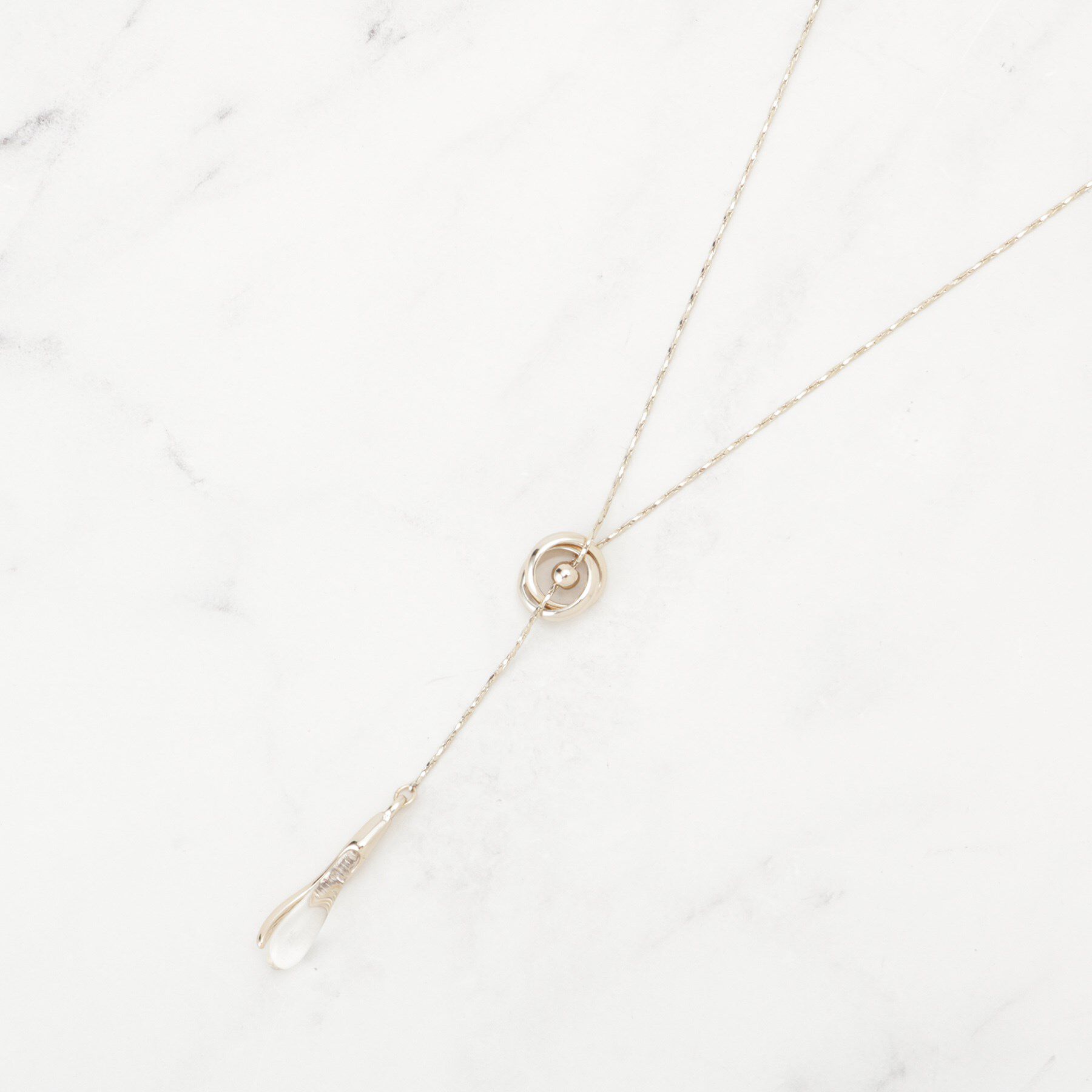 SHOO･LA･RUE「【2WAY】リング＆クリアドロップネックレス」|ネックレス|ゴールド(007)