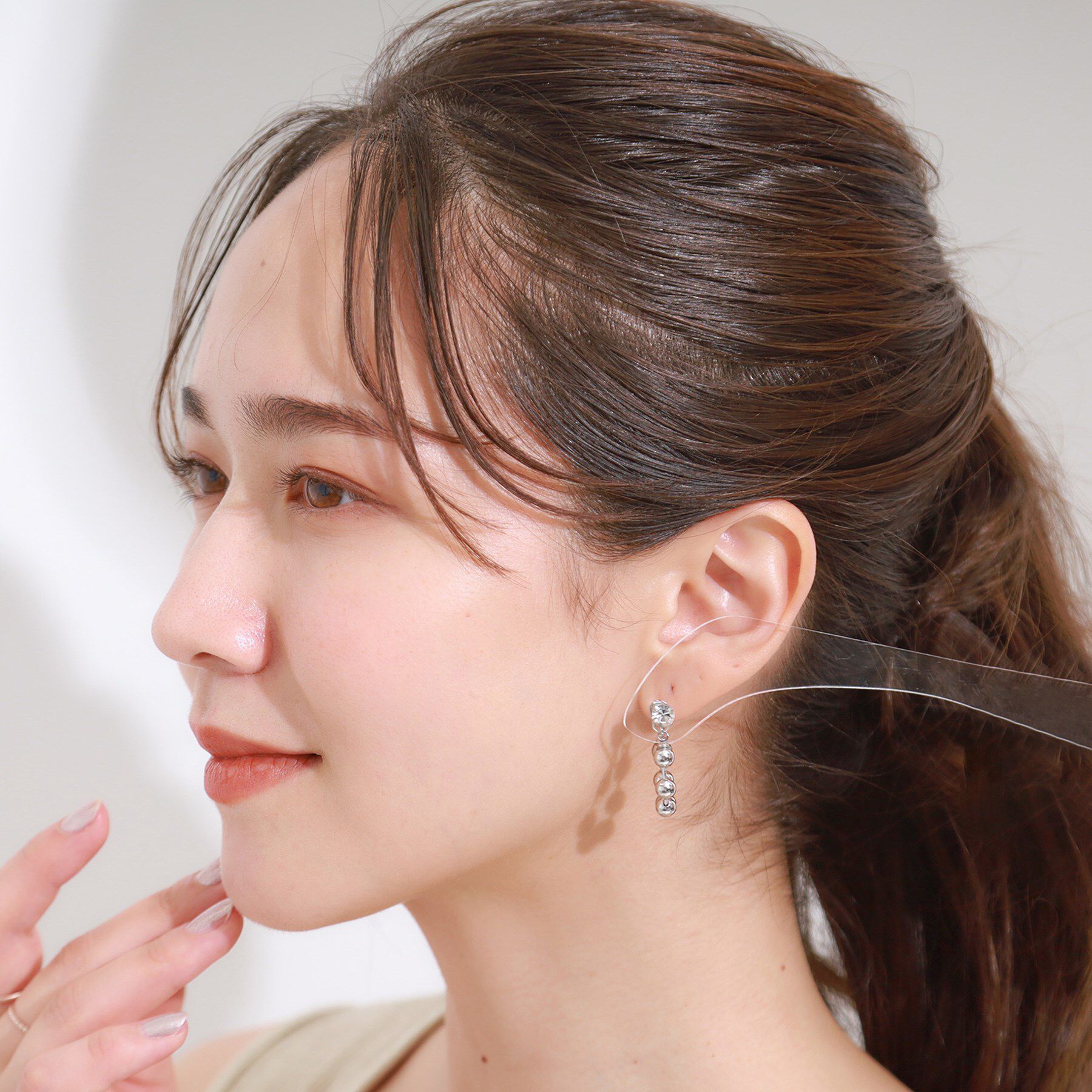 SHOO･LA･RUE「【チタンポスト】ボールチェーンピアス」|ピアス|