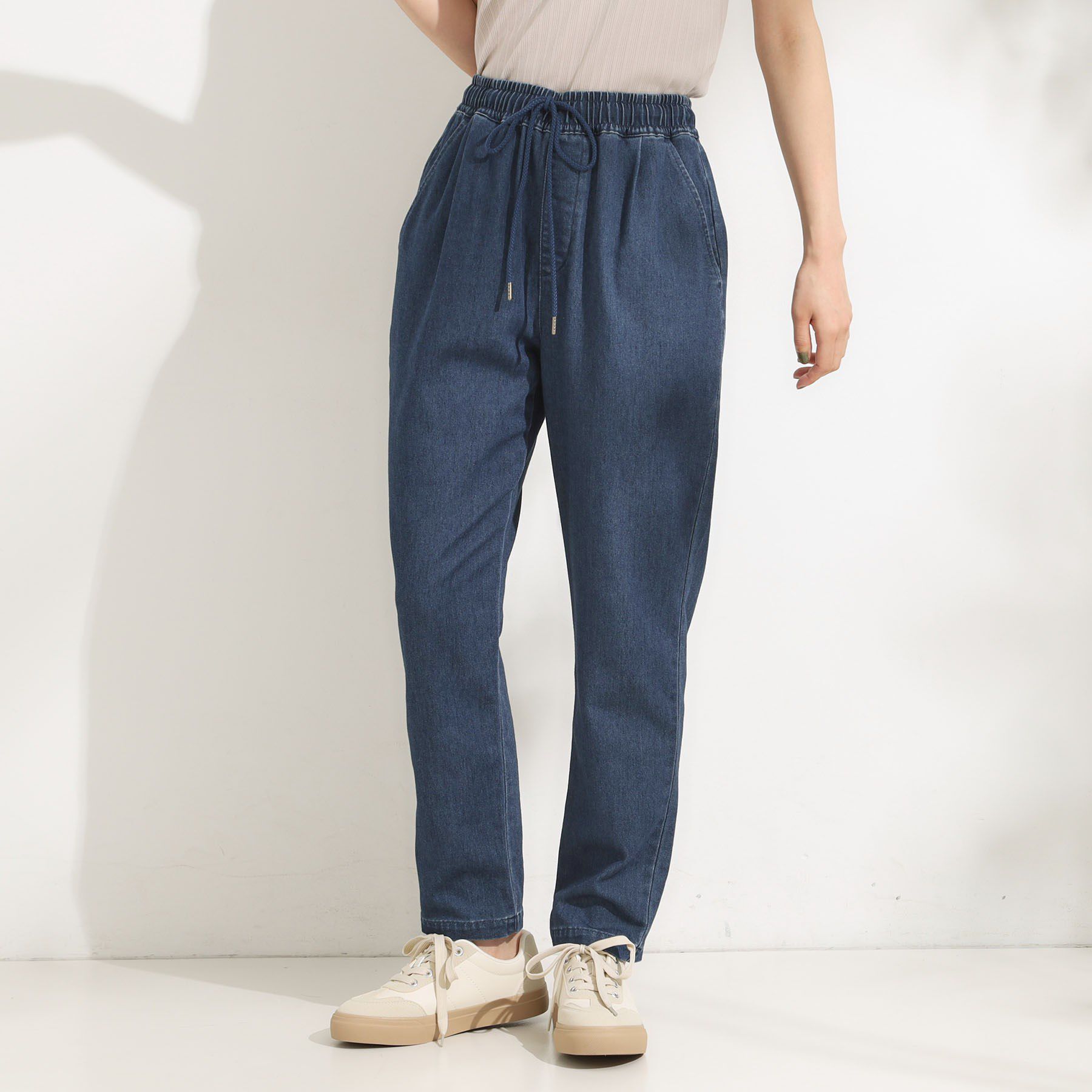 SHOO･LA･RUE「【SS-LL/美脚シルエット】イージーデニム テーパードパンツ」|デニム|