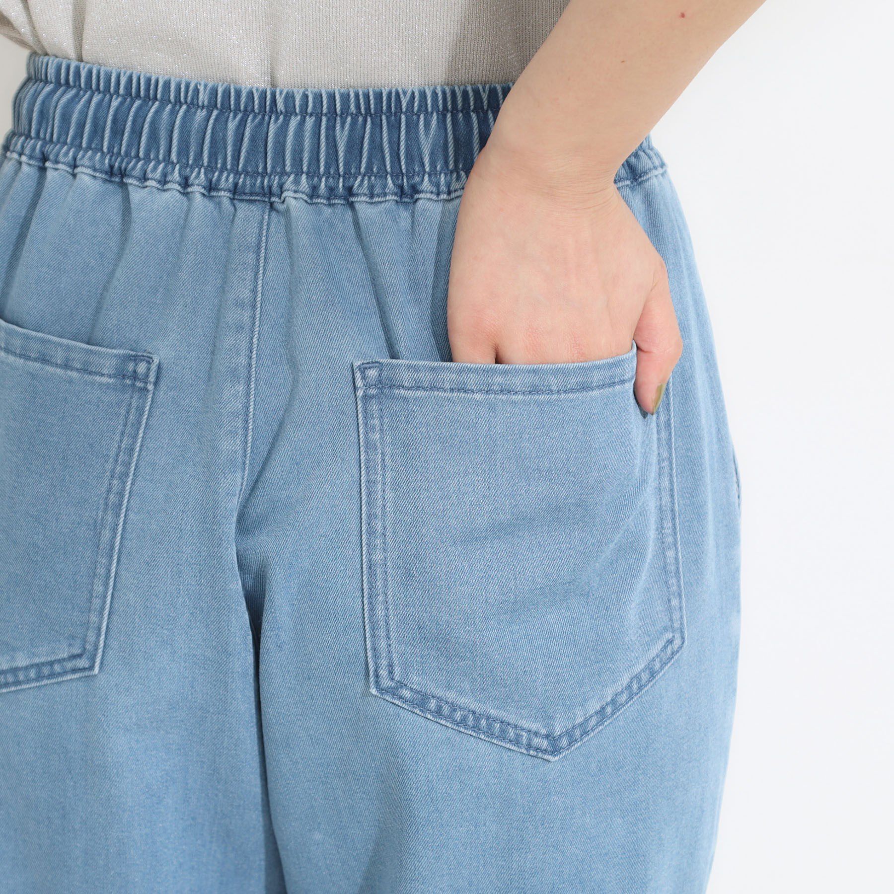 SHOO･LA･RUE「【SS-LL/美脚シルエット】イージーデニム テーパードパンツ」|デニム|