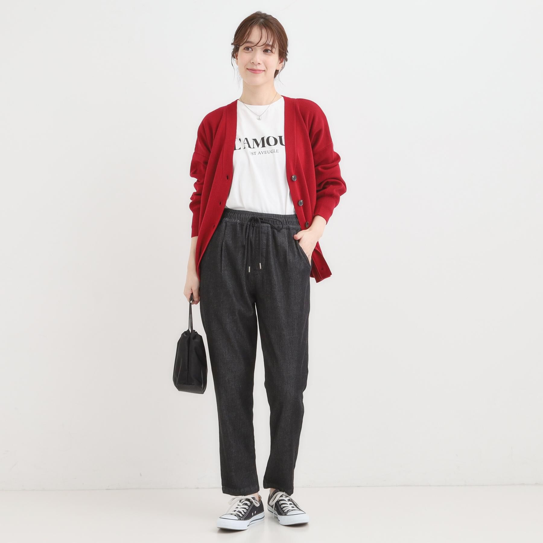 SHOO･LA･RUE「【SS-LL/美脚シルエット】イージーデニム テーパードパンツ」|デニム|