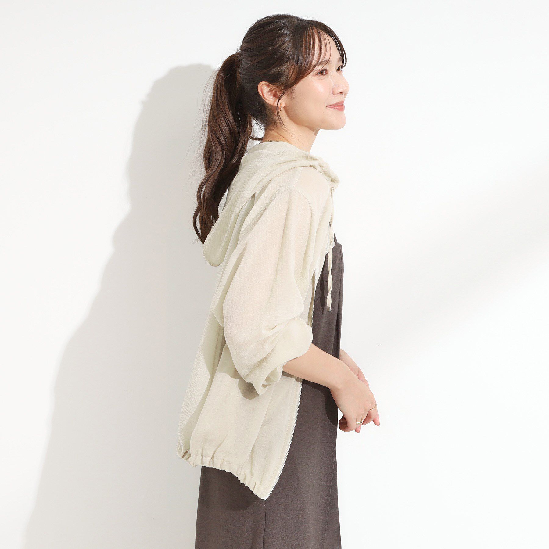 SHOO･LA･RUE「【S-LL】柔らかシアーでこなれるフーディブルゾン」|ブルゾン・スタジャン|