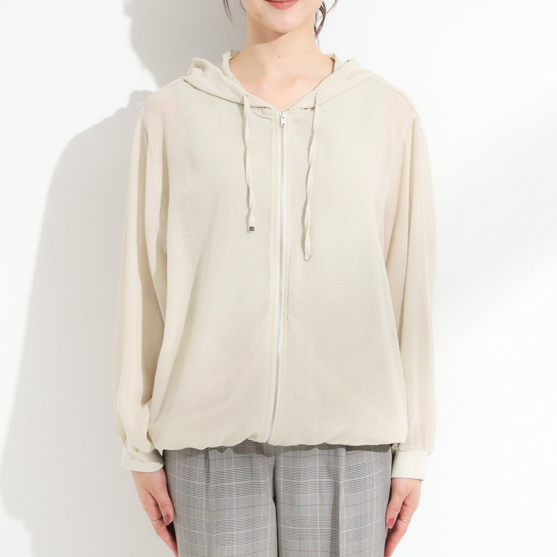 SHOO･LA･RUE「【S-LL】柔らかシアーでこなれるフーディブルゾン」|ブルゾン・スタジャン|