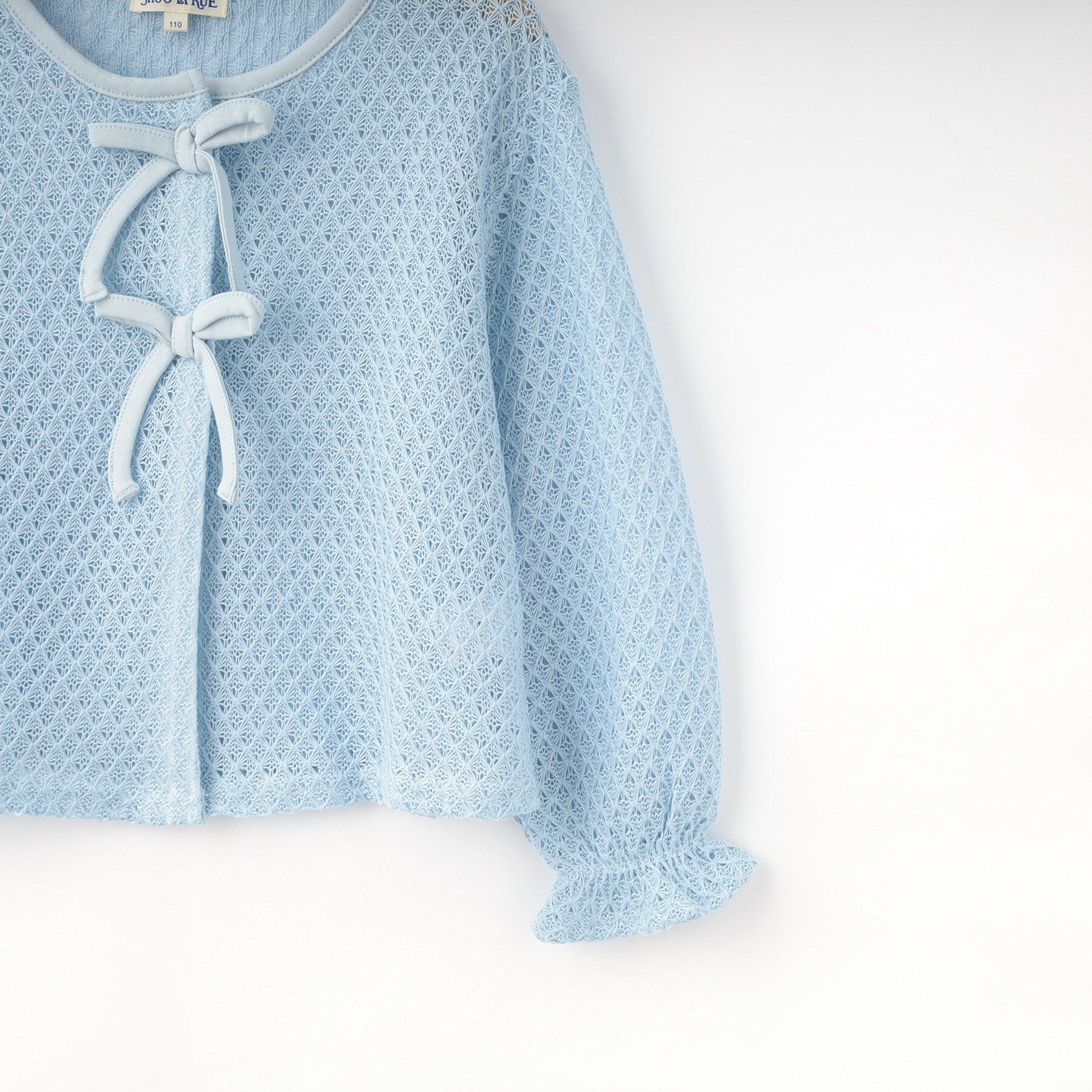 SHOO･LA･RUE「【100-150cm】レースニットソーカーディガン」|カーディガン|