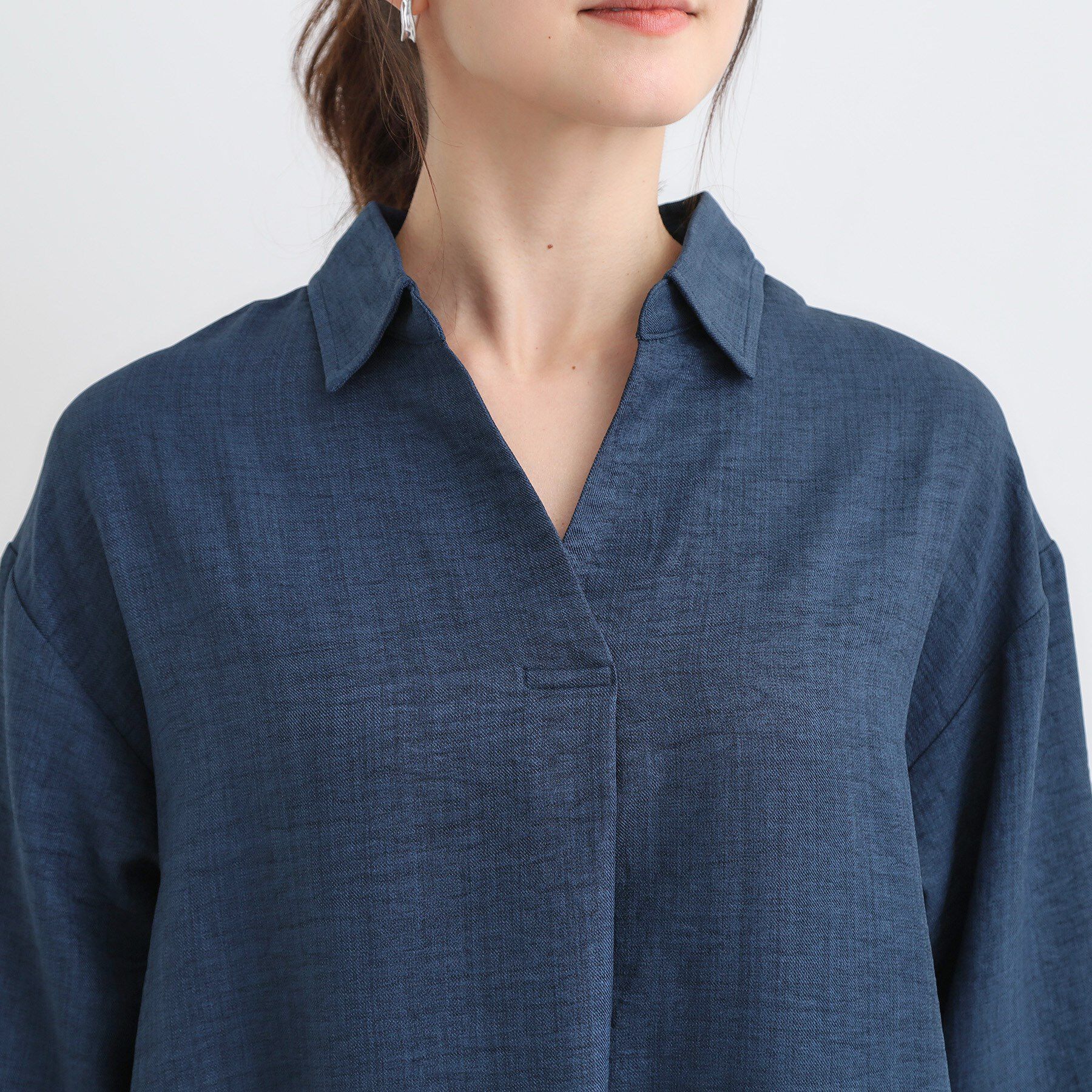 SHOO･LA･RUE「【S-LL/体型カバー】さらっとしたタッチが魅力 デニムライクチュニック」|チュニック|