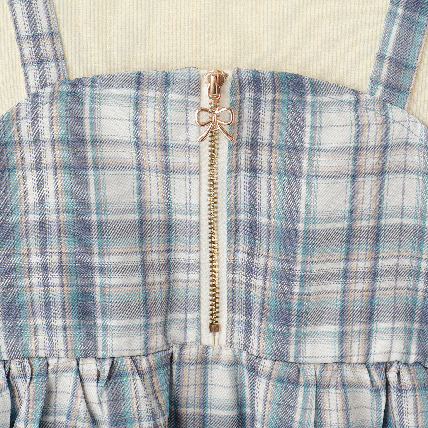 SHOO･LA･RUE「【100-150cm】ジップ使いチェックドッキングワンピース」|ワンピース|