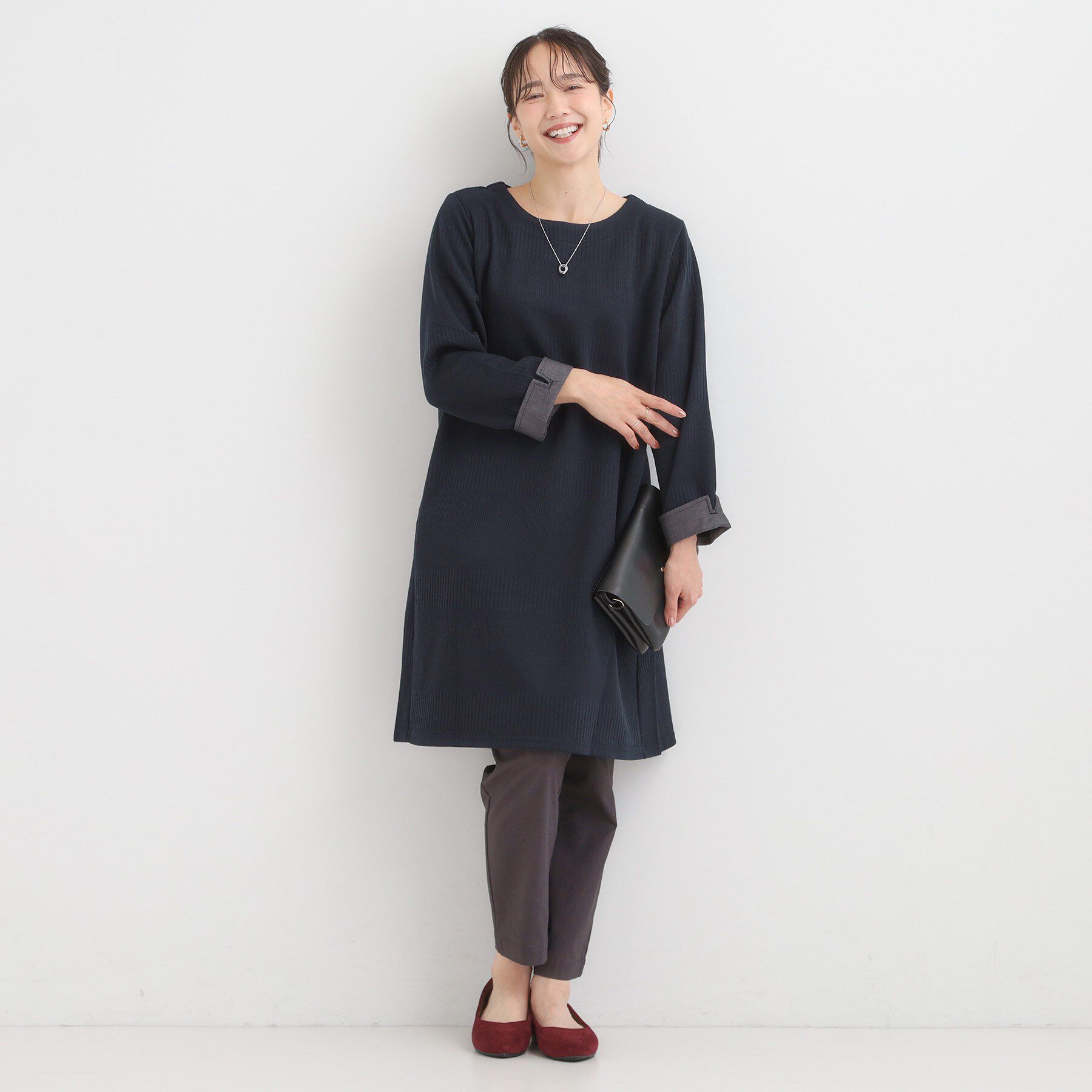 SHOO･LA･RUE「身体のラインをきれいにカバー Aラインチュニックワンピース」|チュニック|