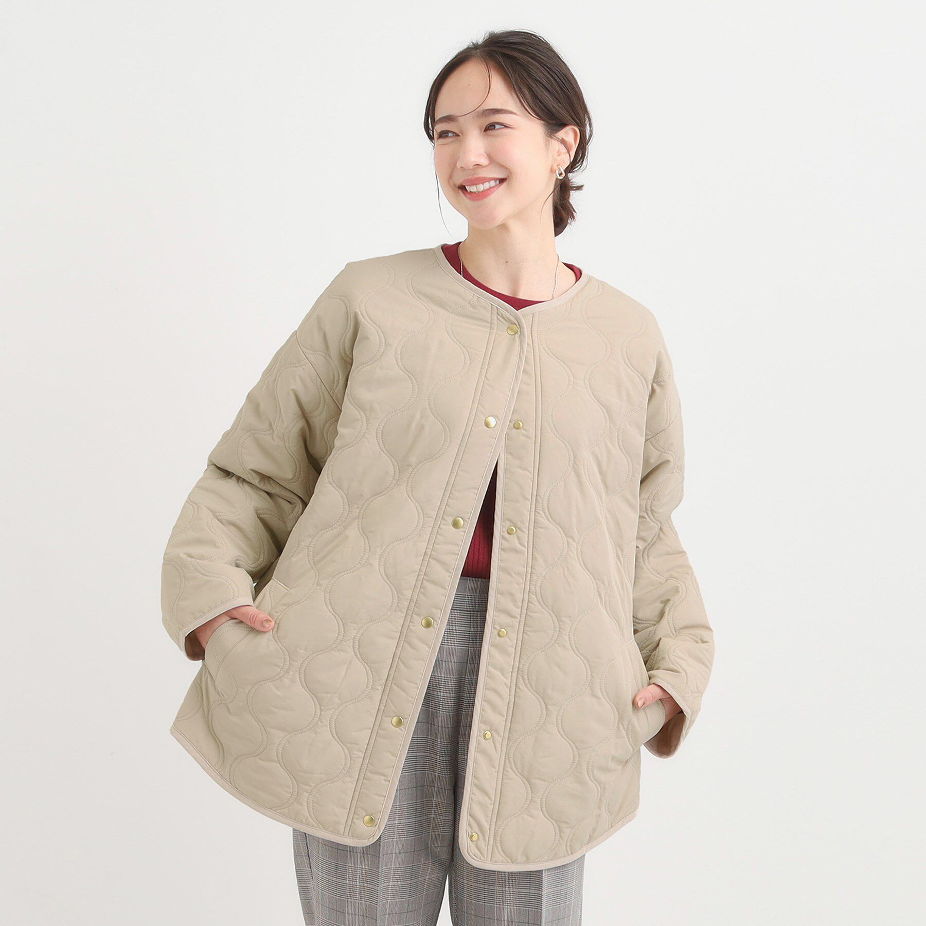 SHOO･LA･RUE「【高レビュー/洗濯機可/撥水】大人のための キルトオーバーブルゾン」|ブルゾン・スタジャン|