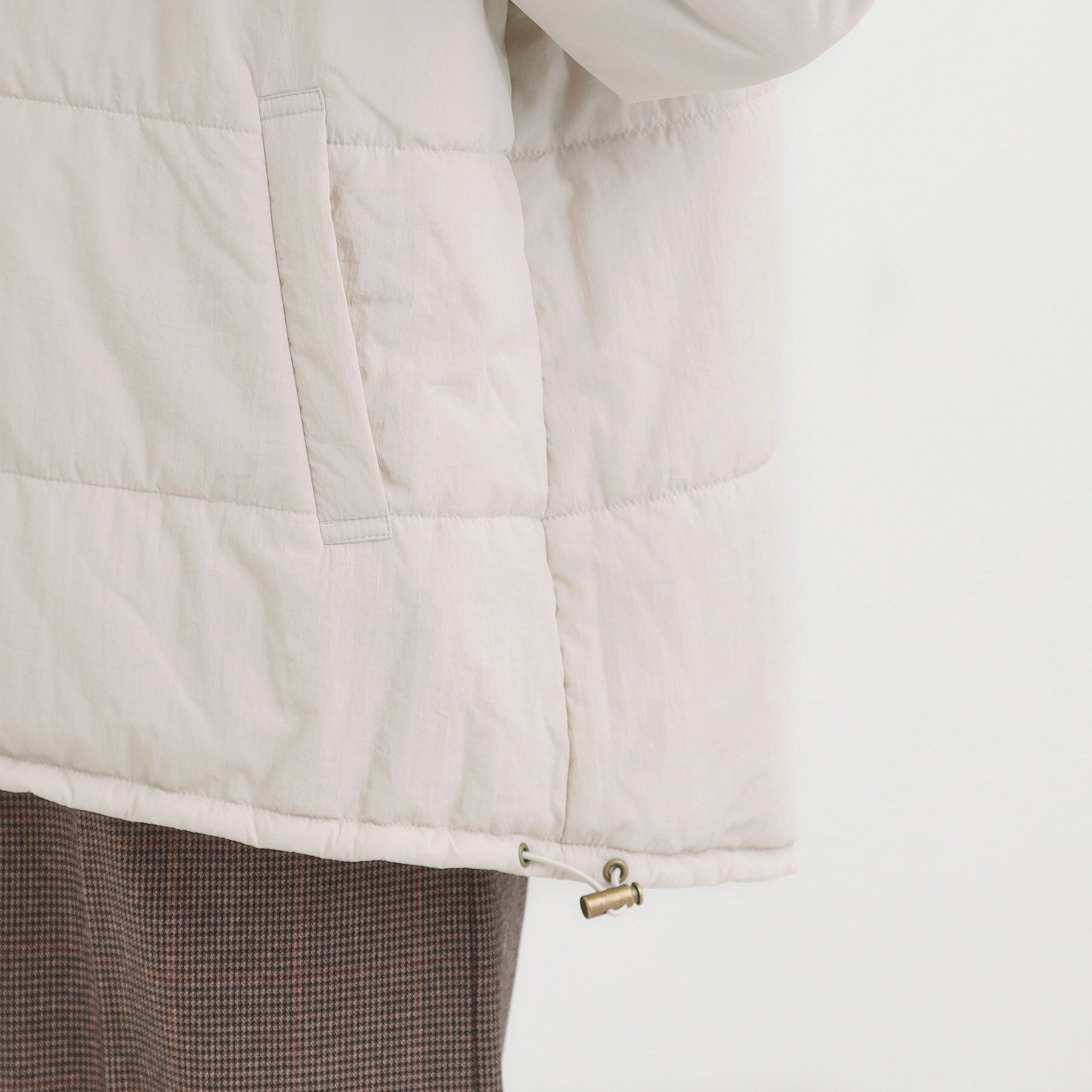 SHOO･LA･RUE「【洗濯機可/撥水/リバーシブル】 ノーカラー中綿ブルゾン」|ブルゾン・スタジャン|