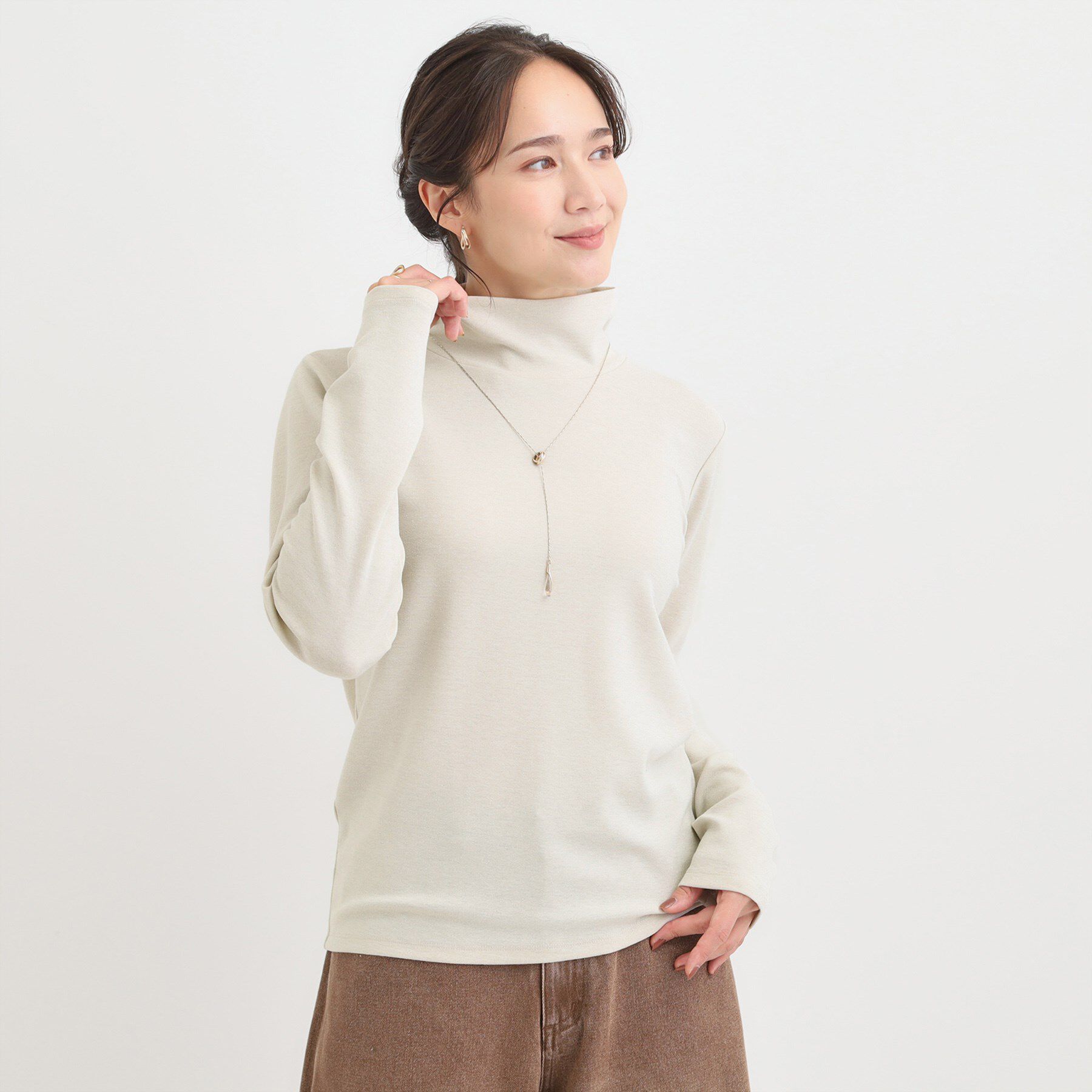 SHOO･LA･RUE「ラメスムースハイネックインナー」|Tシャツ・カットソー|