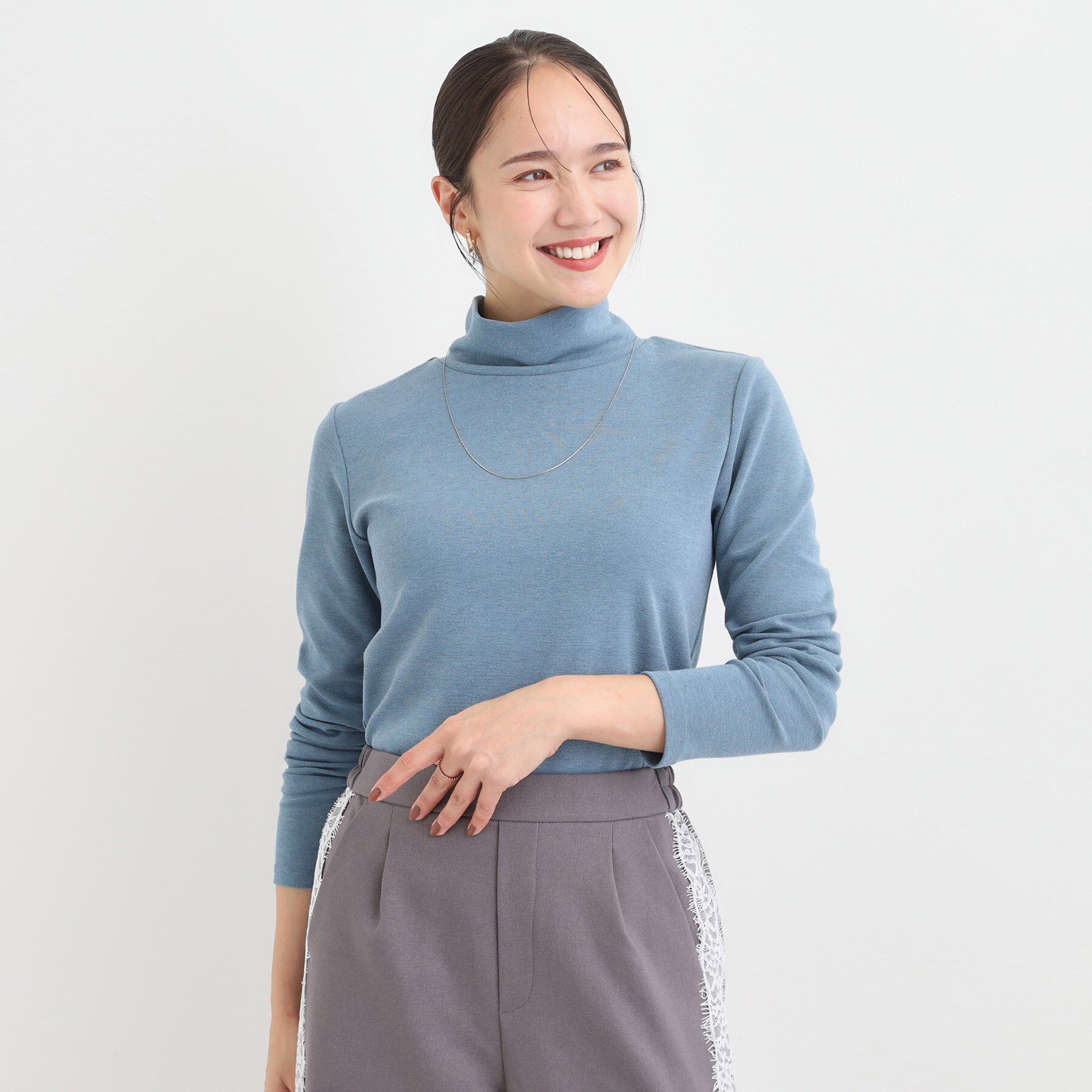 SHOO･LA･RUE「ラメスムースハイネックインナー」|Tシャツ・カットソー|