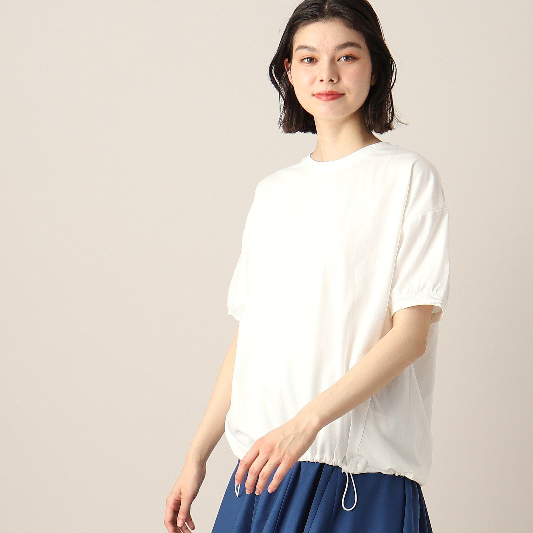 Dessin「新色追加【洗える・二の腕カバー】ドローコードカットソー（XS～L）」|Tシャツ・カットソー|