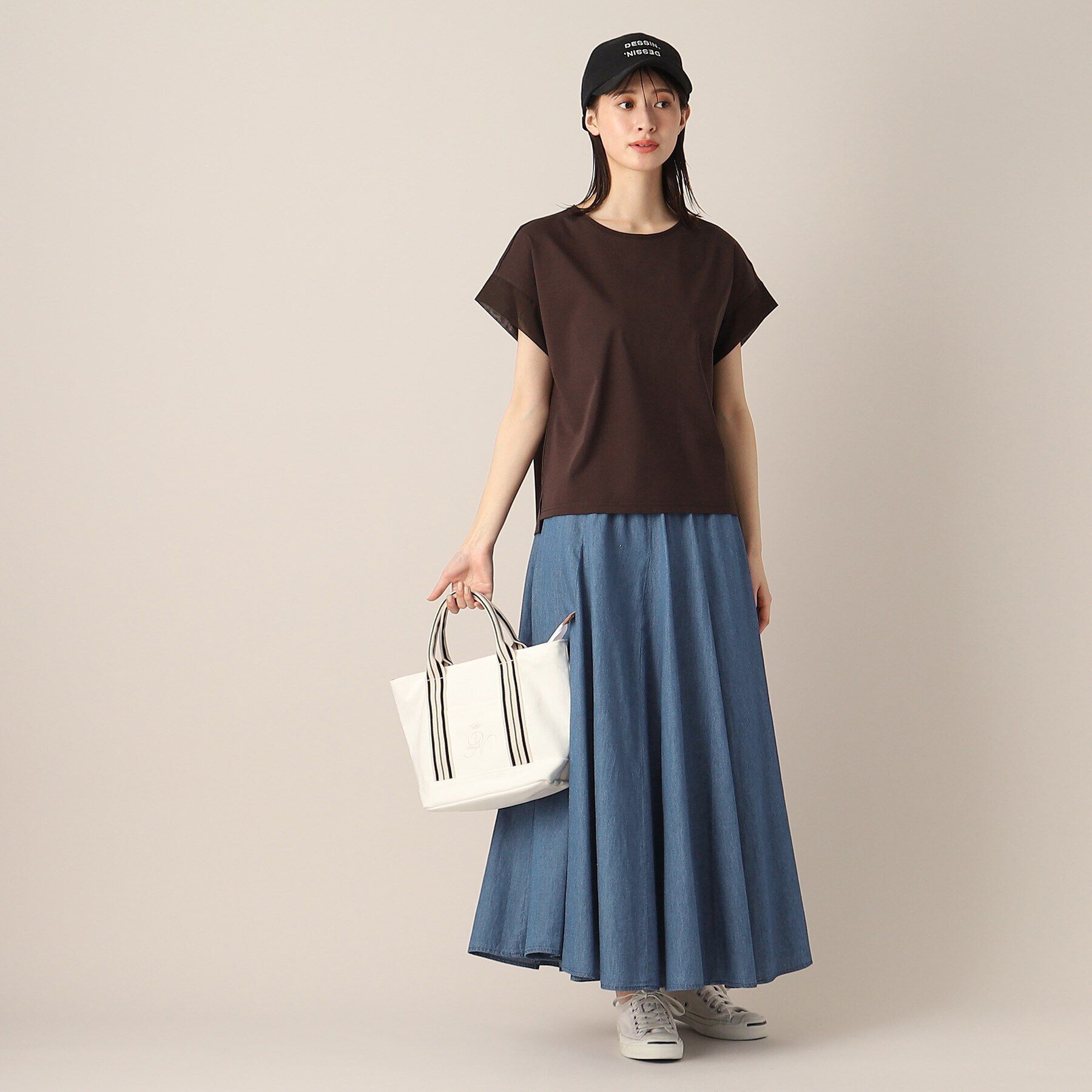 Dessin「【洗える】リネンブレンドデニム切替スカート（XS～L）」|スカート|