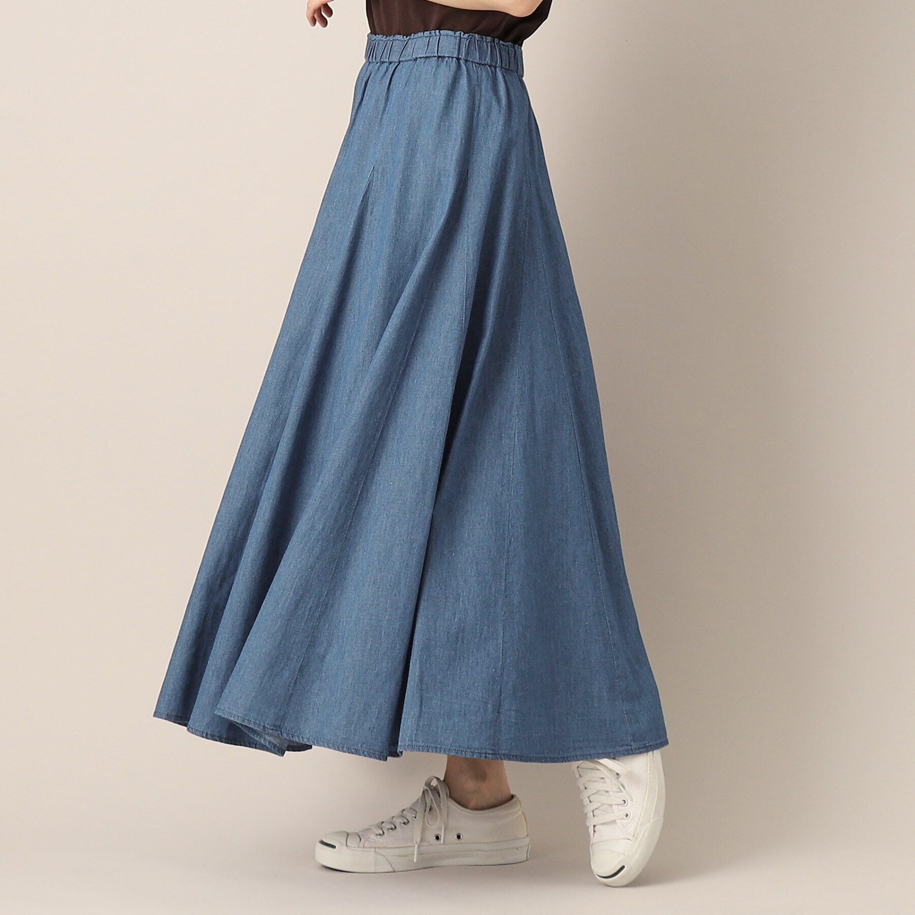 Dessin「【洗える】リネンブレンドデニム切替スカート（XS～L）」|スカート|