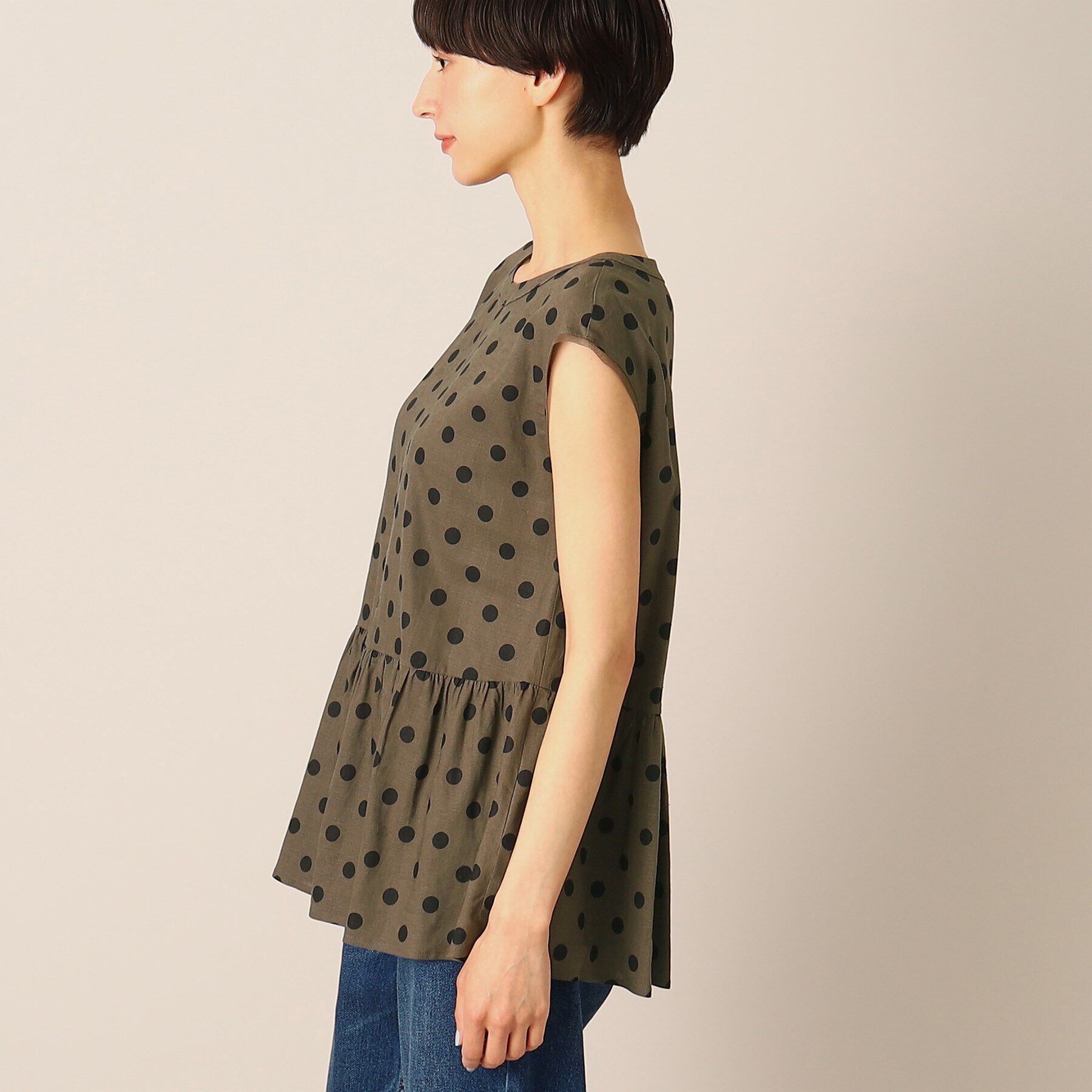 Dessin「【洗える】ドットペプラムブラウス（S～L）」|シャツ・ブラウス|