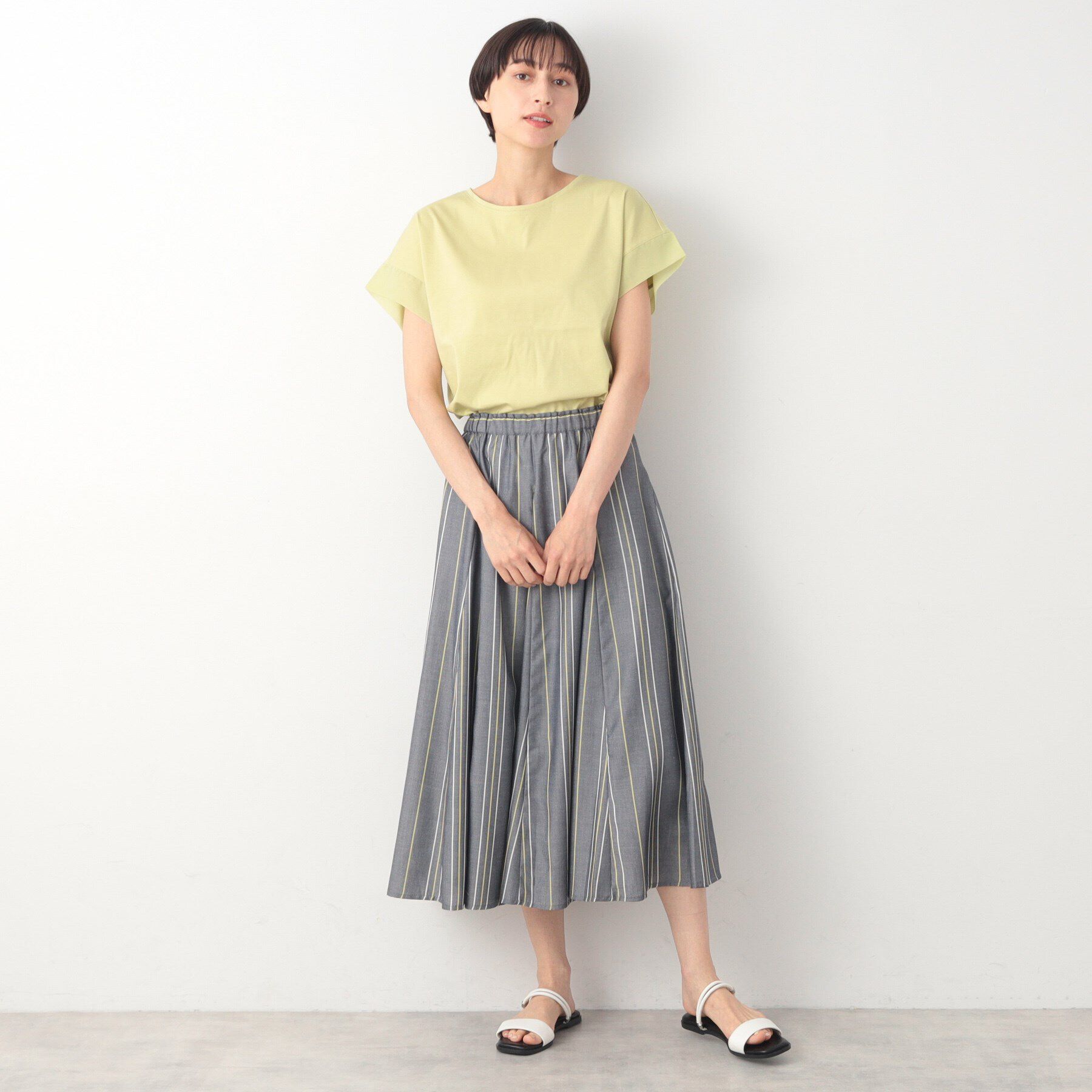 Dessin「【洗える・ウエストゴム】映えチェック/ストライプスカート（XS～L）」|スカート|