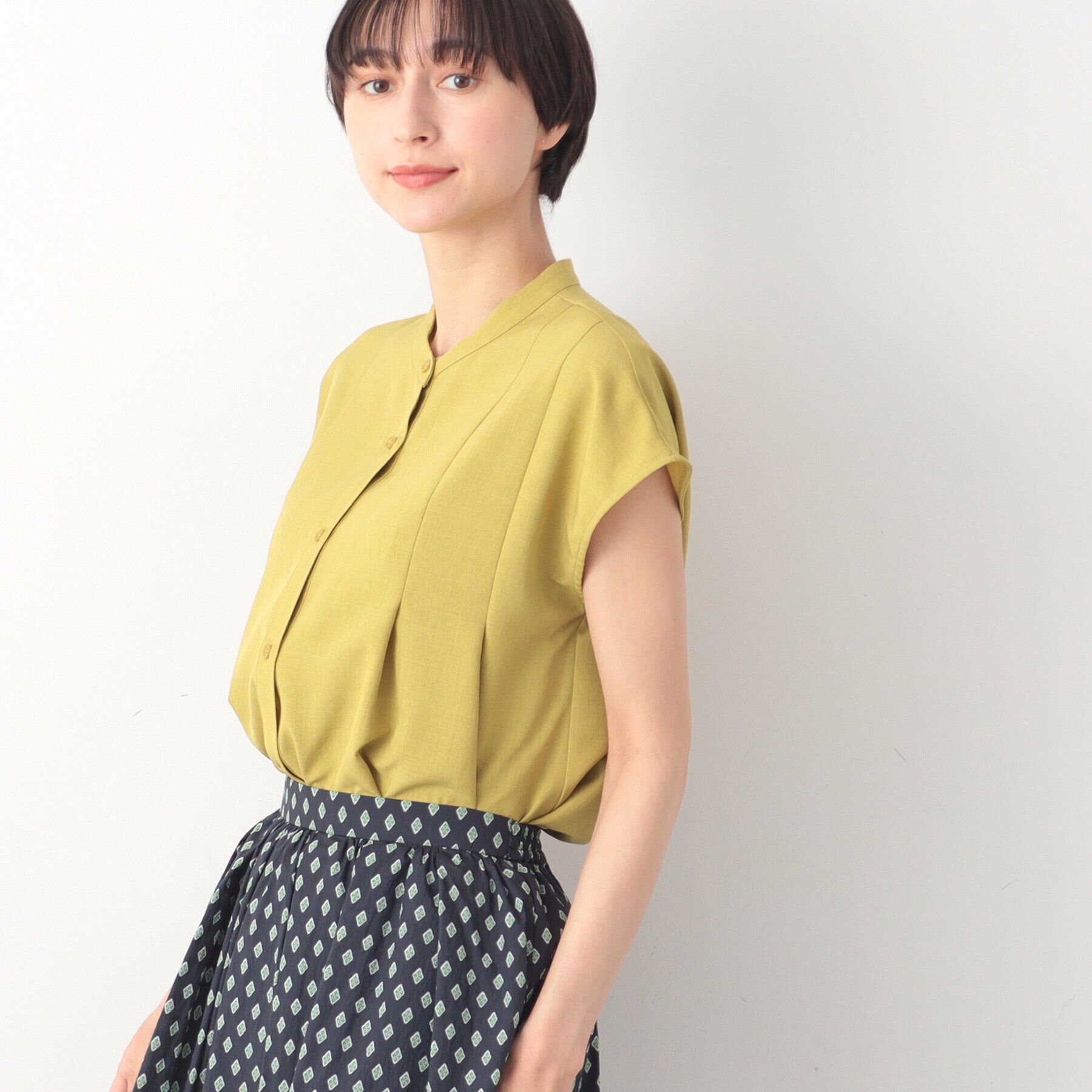 Dessin「【洗える】テントラインフレンチスリーブブラウス（XS～L）」|シャツ・ブラウス|