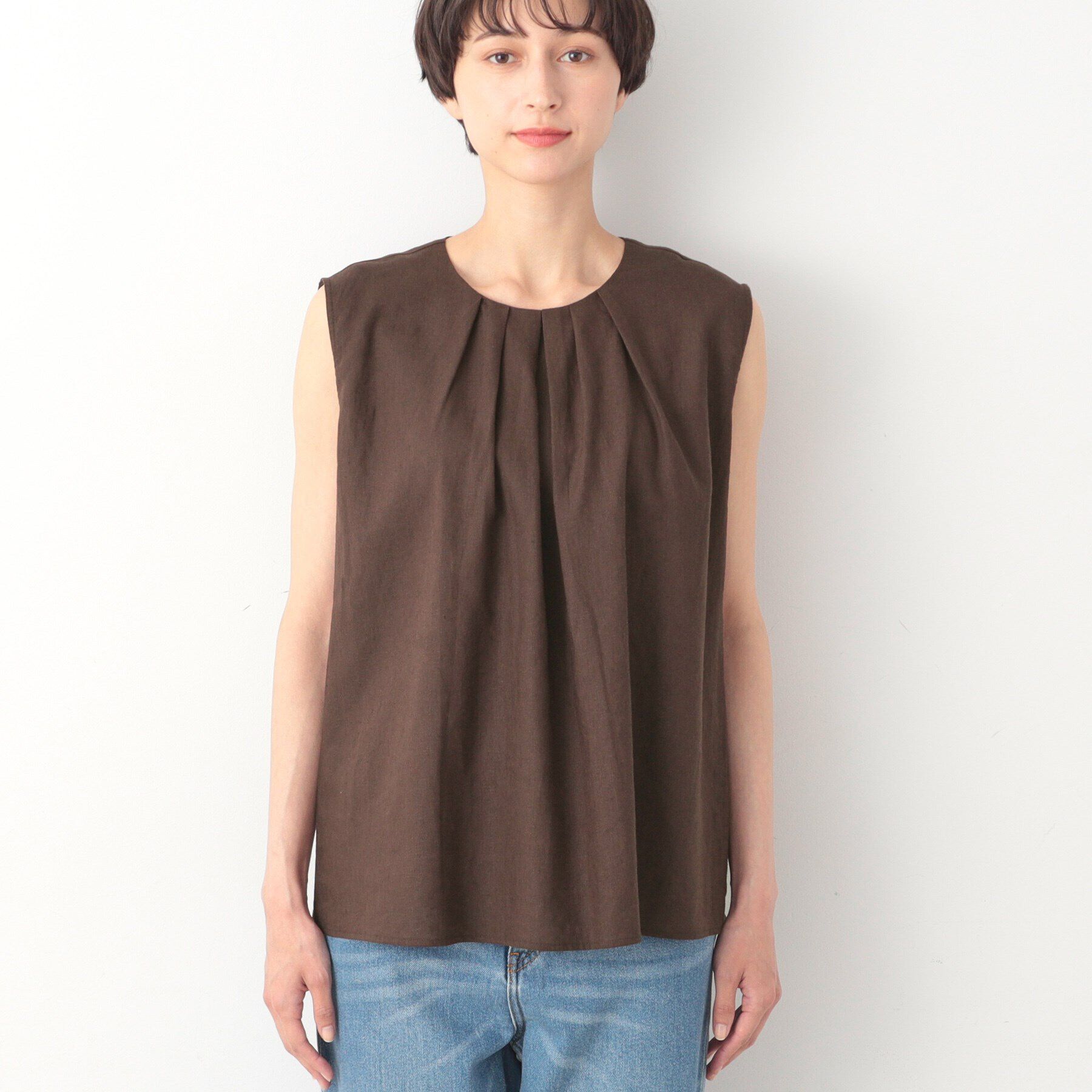 Dessin「フロントタックノースリーブブラウス」|シャツ・ブラウス|