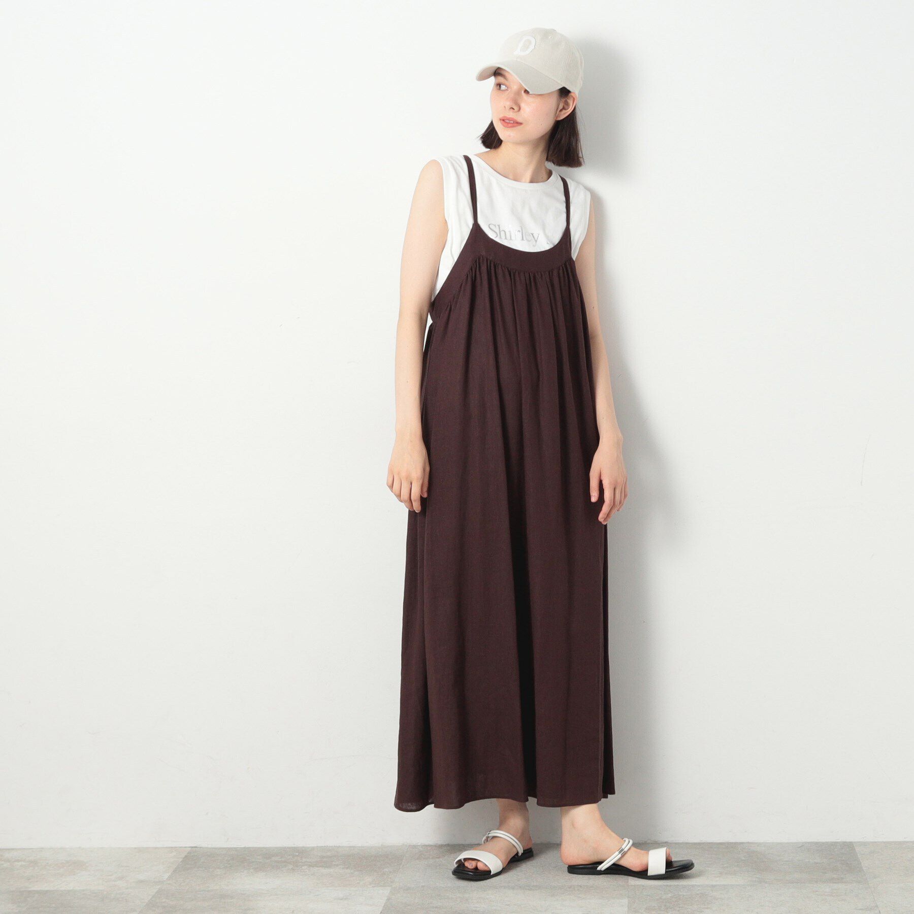 Dessin「箔ロゴプリントスリーブレスTシャツ（XS～L）」|Tシャツ・カットソー|