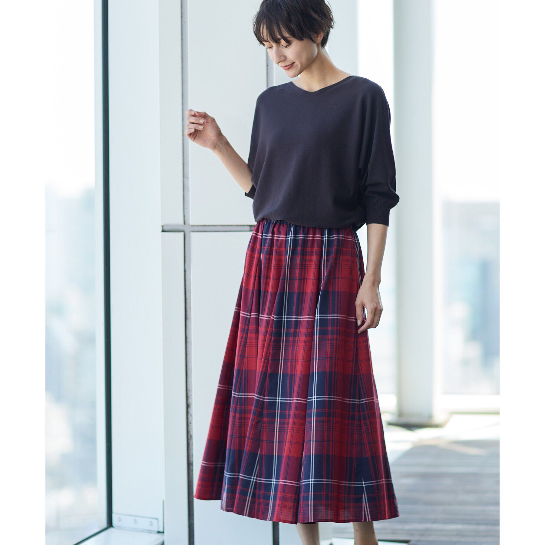 Dessin「【秋色登場・ウエストゴム】映えチェックスカート（XS～L）」|スカート|