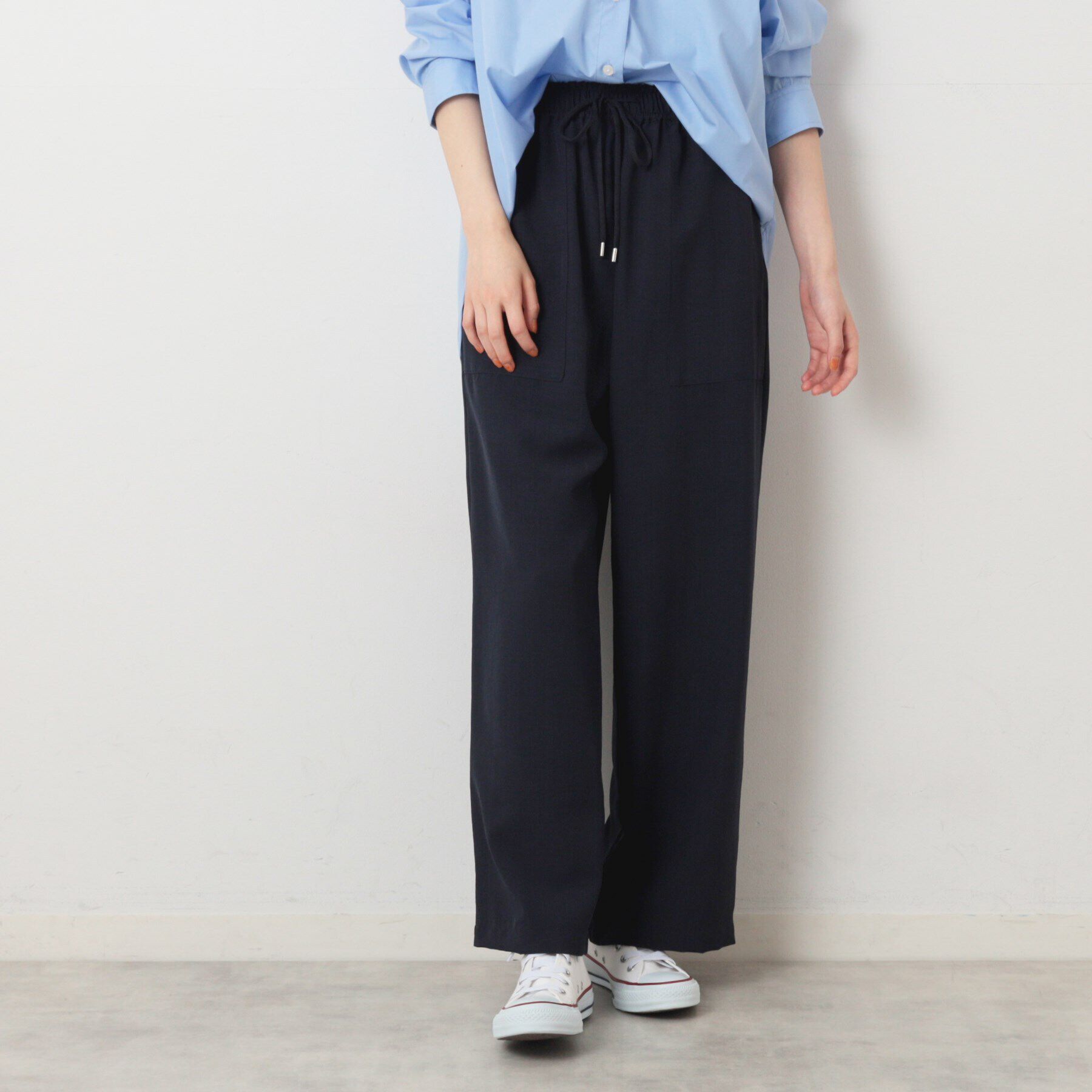 Dessin「【ウエストゴム・洗える】アウトポケット付きパンツ（XS～L）」|その他|ネイビー(094)