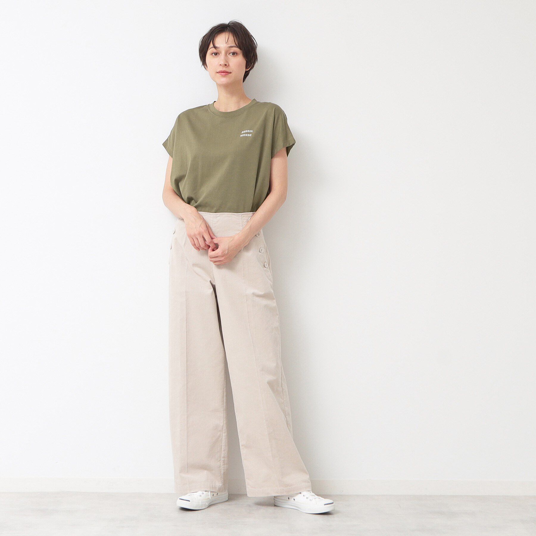 Dessin「フロッキープリントポイントロゴTシャツ（XS～L）」|Tシャツ・カットソー|