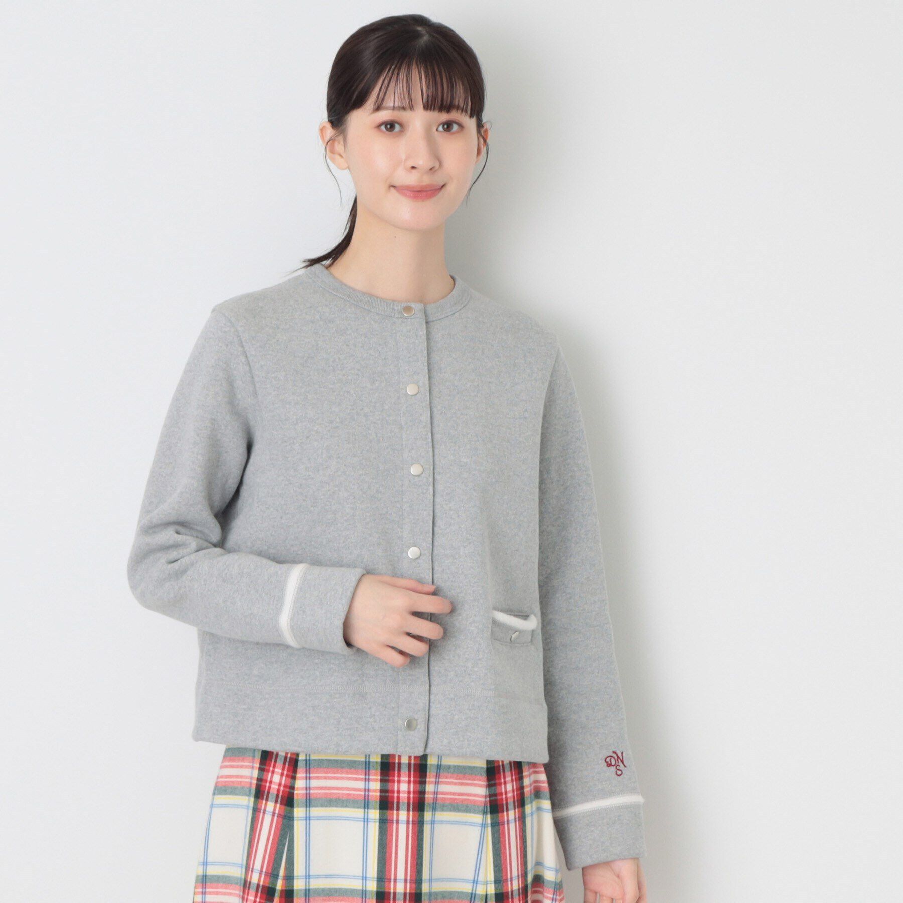 Dessin「【洗える】吊り裏毛クルーネックカーディガン」|カーディガン|グレー(012)