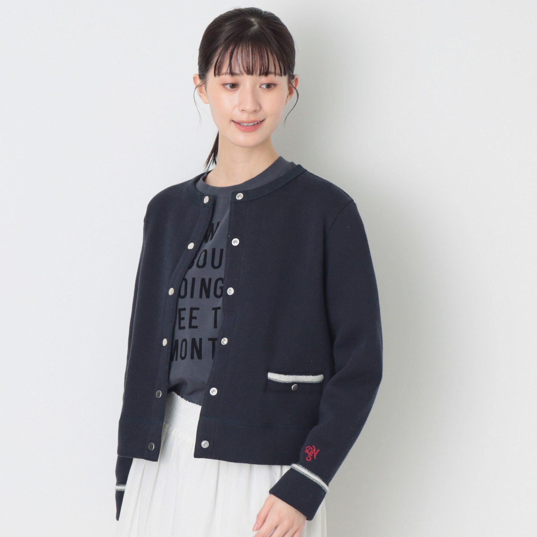 Dessin「【洗える】吊り裏毛クルーネックカーディガン」|カーディガン|