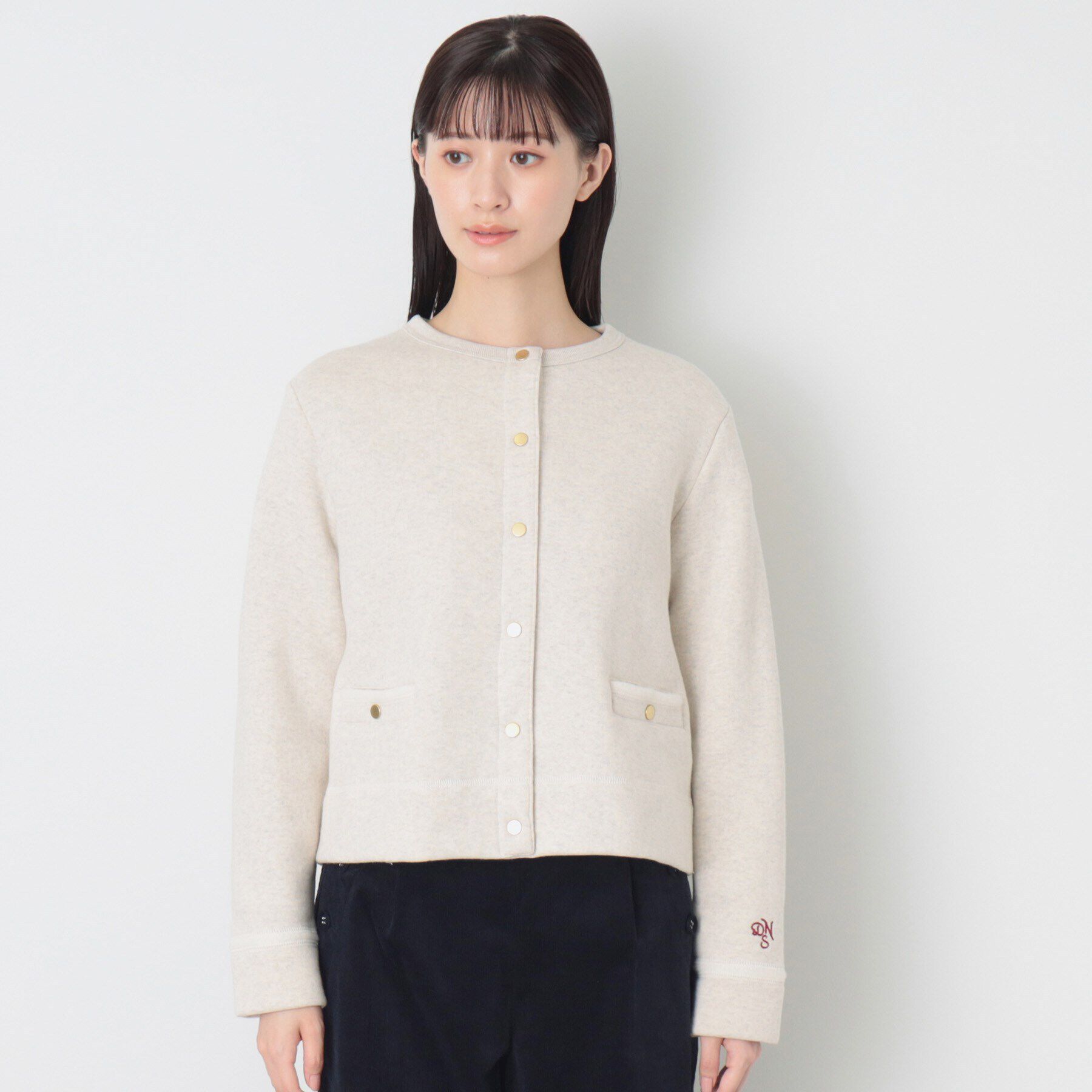 Dessin「【洗える】吊り裏毛クルーネックカーディガン」|カーディガン|