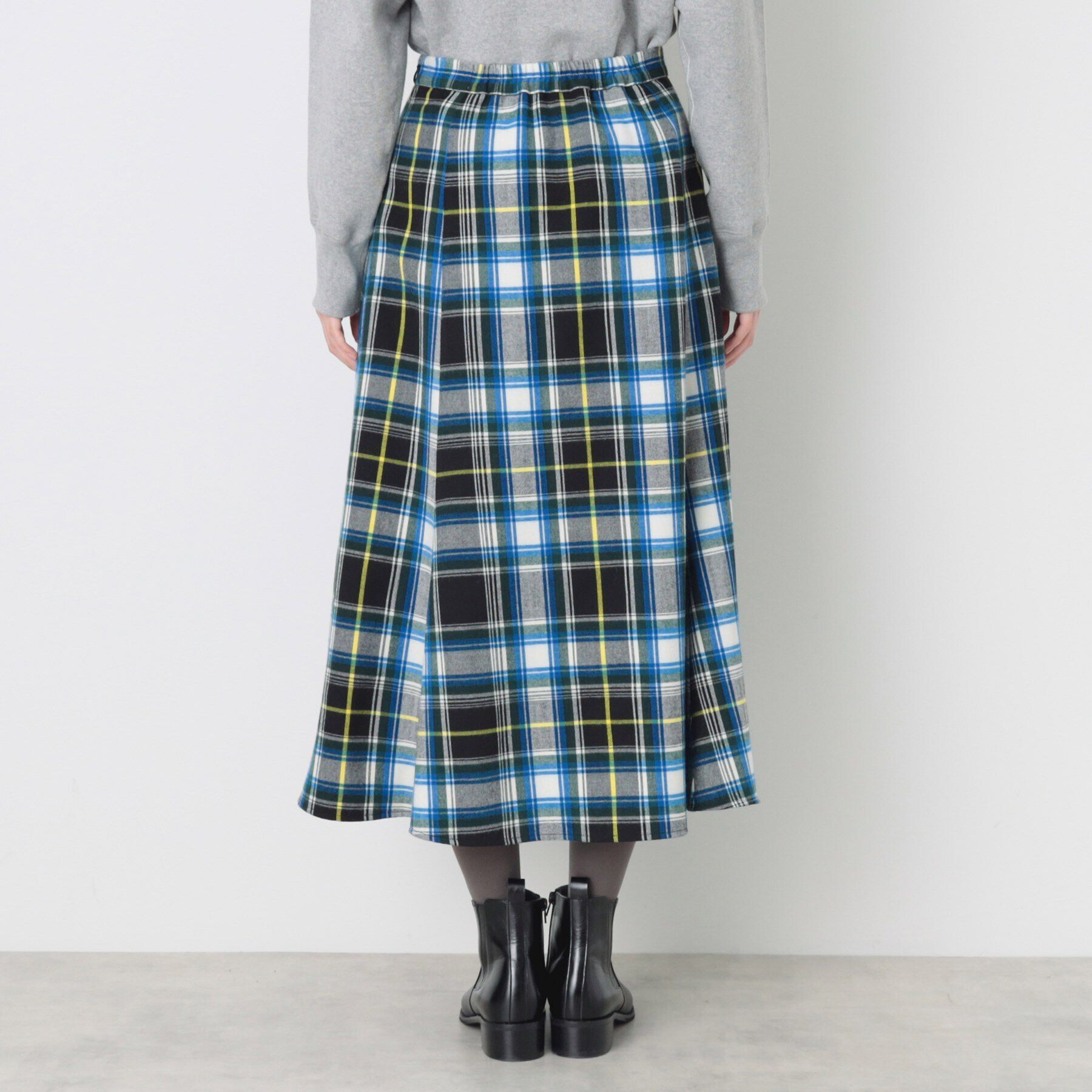 Dessin「【洗える】起毛チェック柄切替フレアースカート（XS～L）」|スカート|