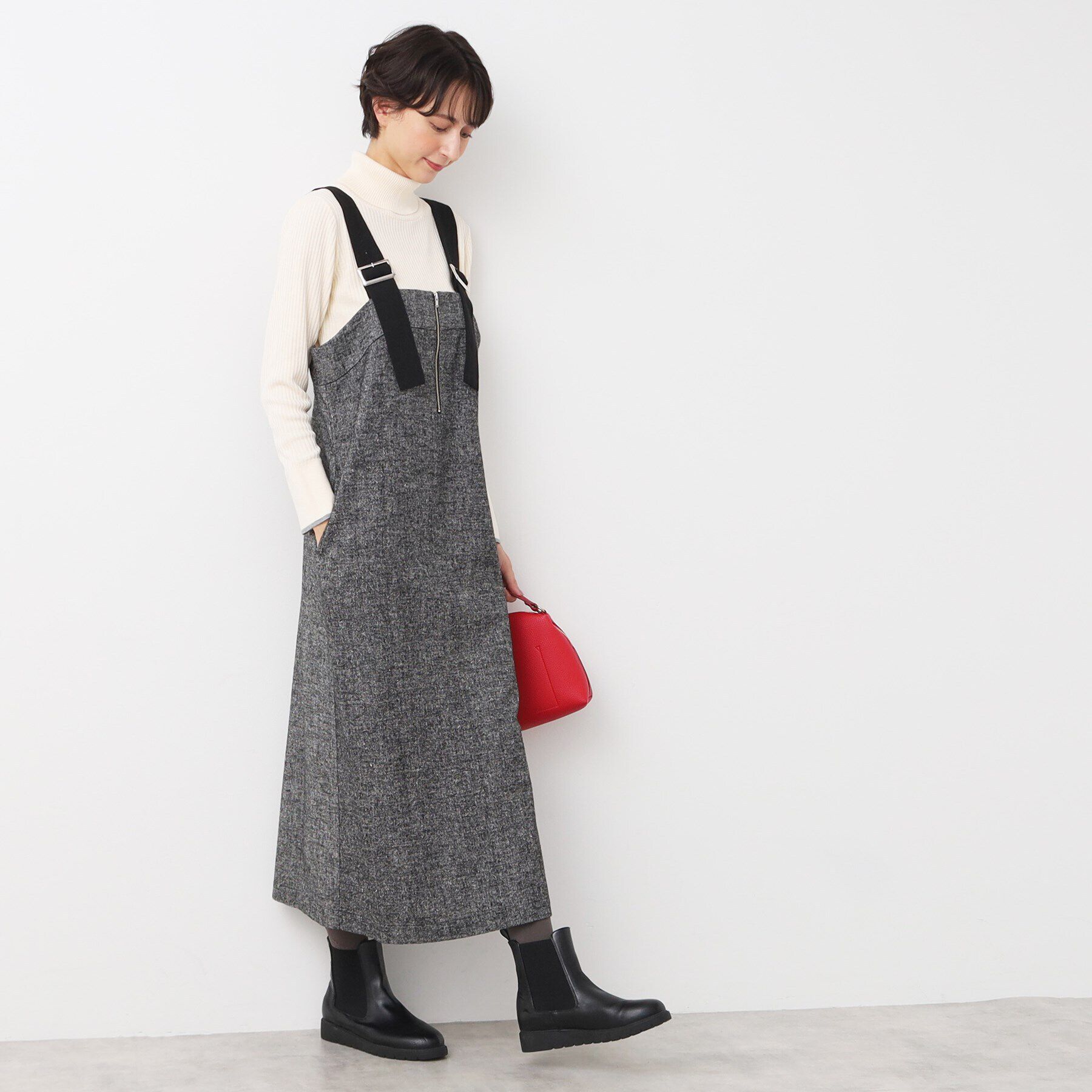 Dessin「【洗える】ツイードジャンパースカート」|ワンピース|