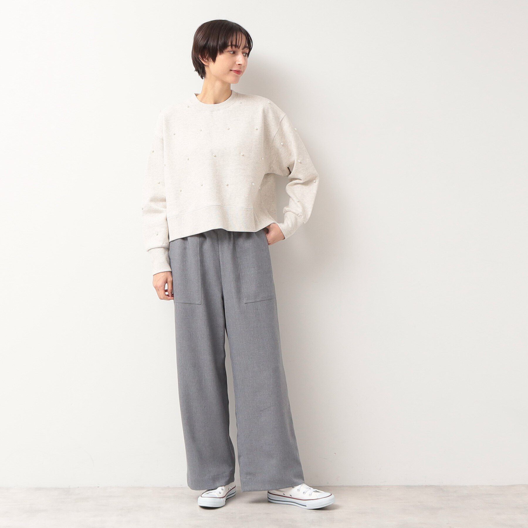 Dessin「【洗える】パール調付きスウェット（S～L）」|Tシャツ・カットソー|