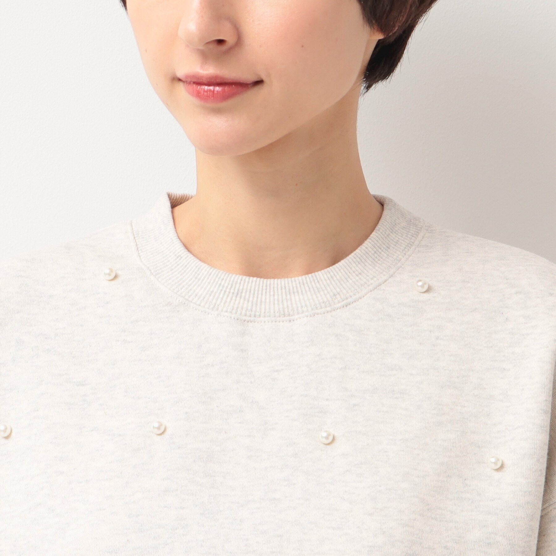 Dessin「【洗える】パール調付きスウェット（S～L）」|Tシャツ・カットソー|