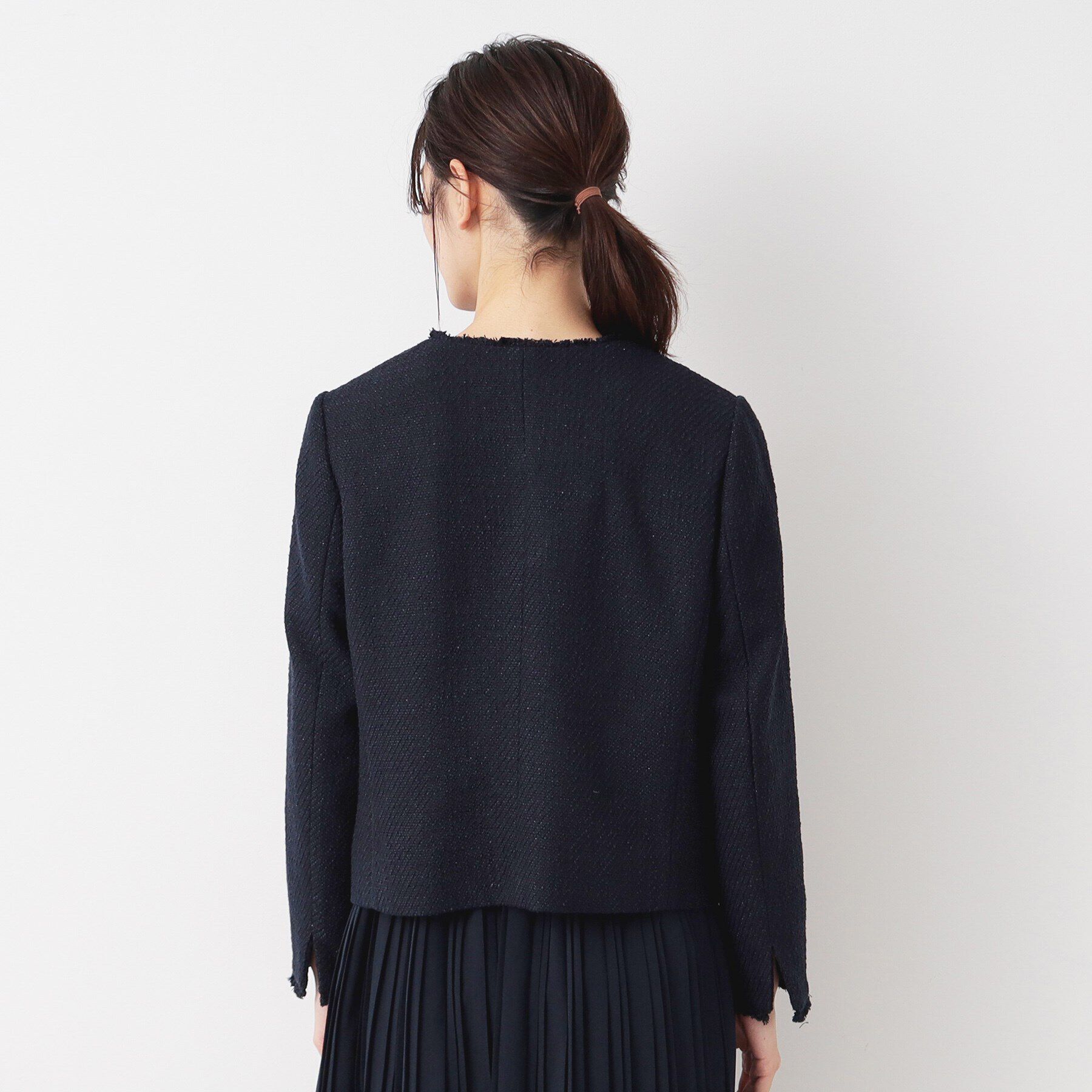 Dessin「【入卒/セレモニー】ツイードクルーネックジャケット」|ノーカラージャケット|