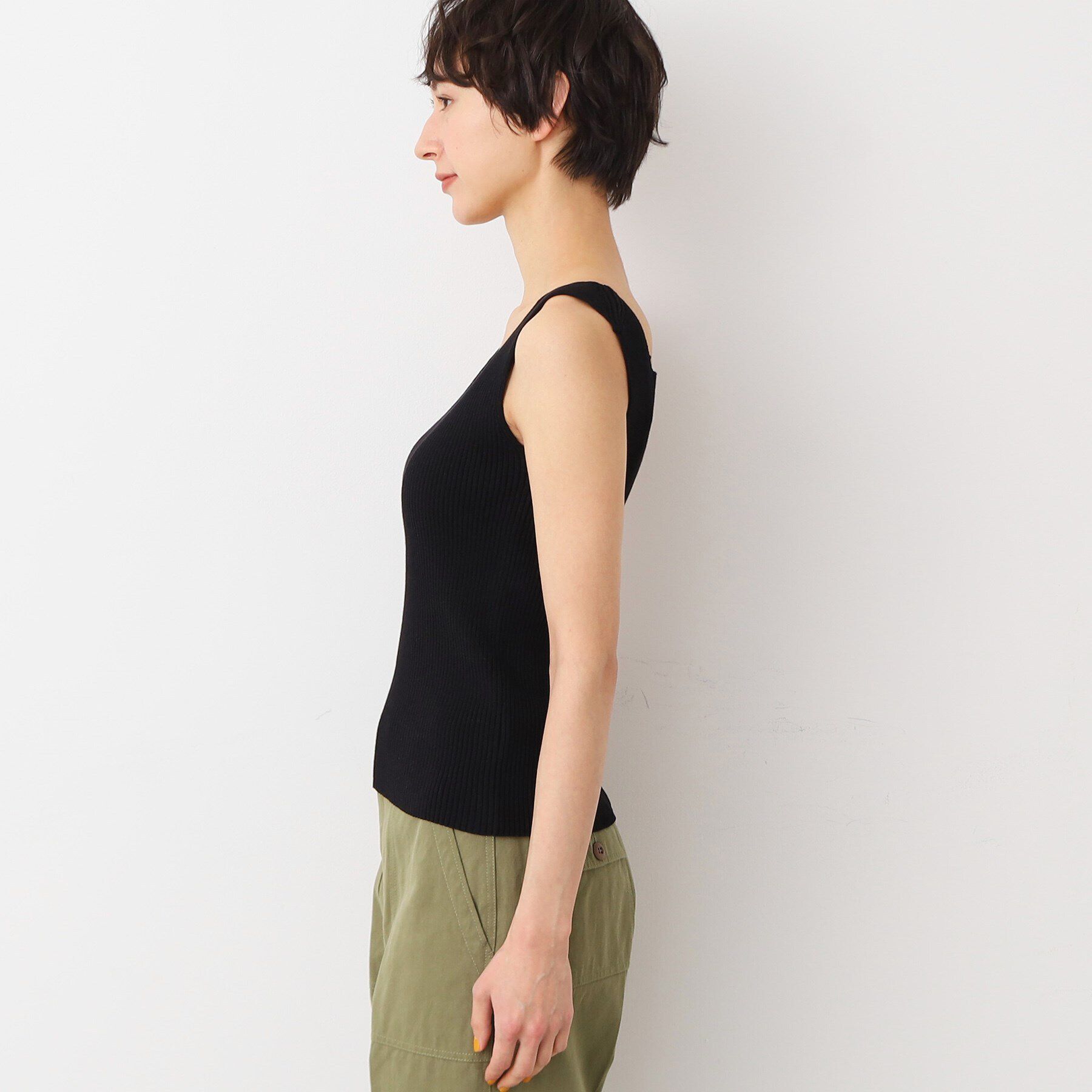 Dessin「【洗える】ニットリブタンクトップ」|キャミソール|