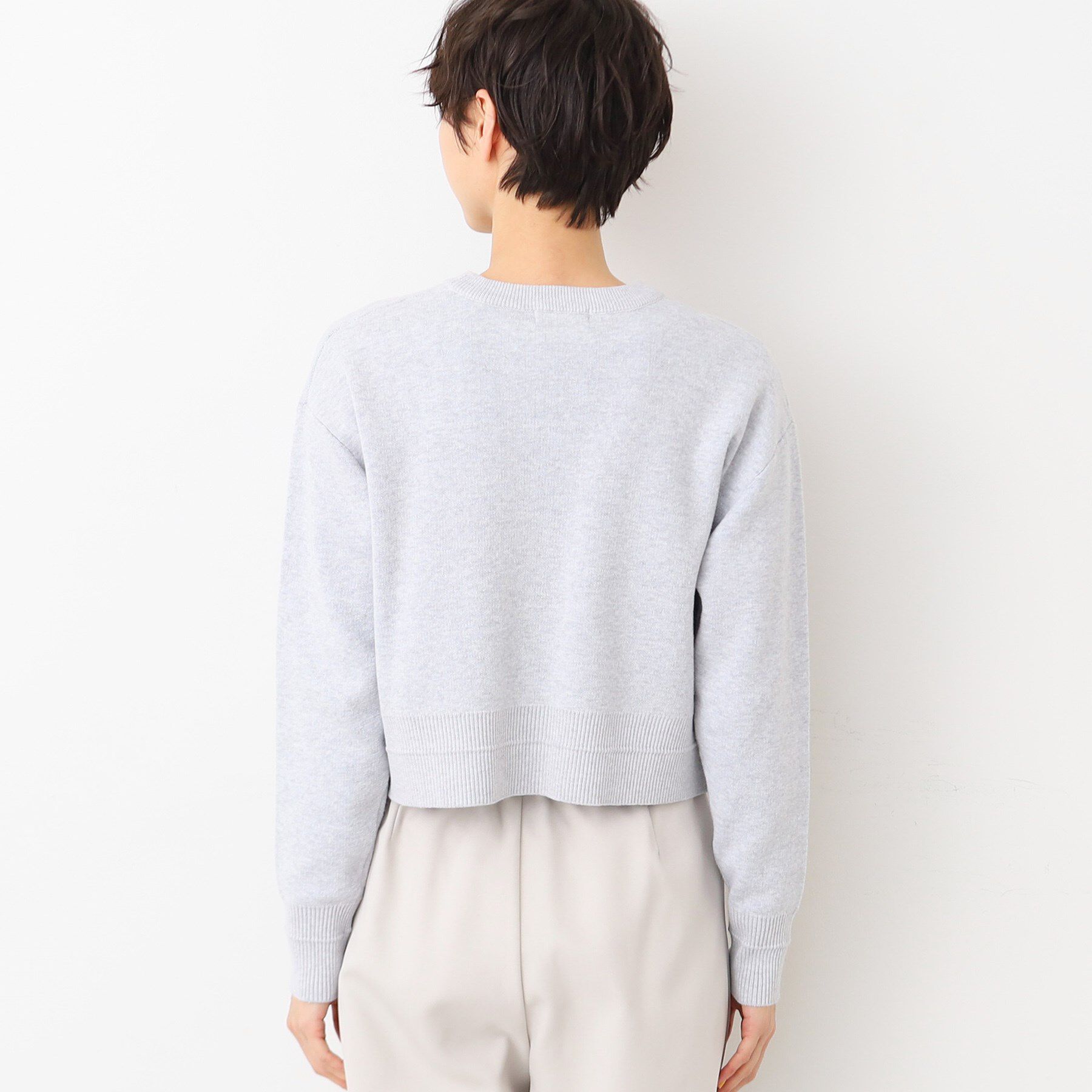 Dessin「【洗える】クロップド丈ロゴジャカードニット（S～L）」|ニット・セーター|